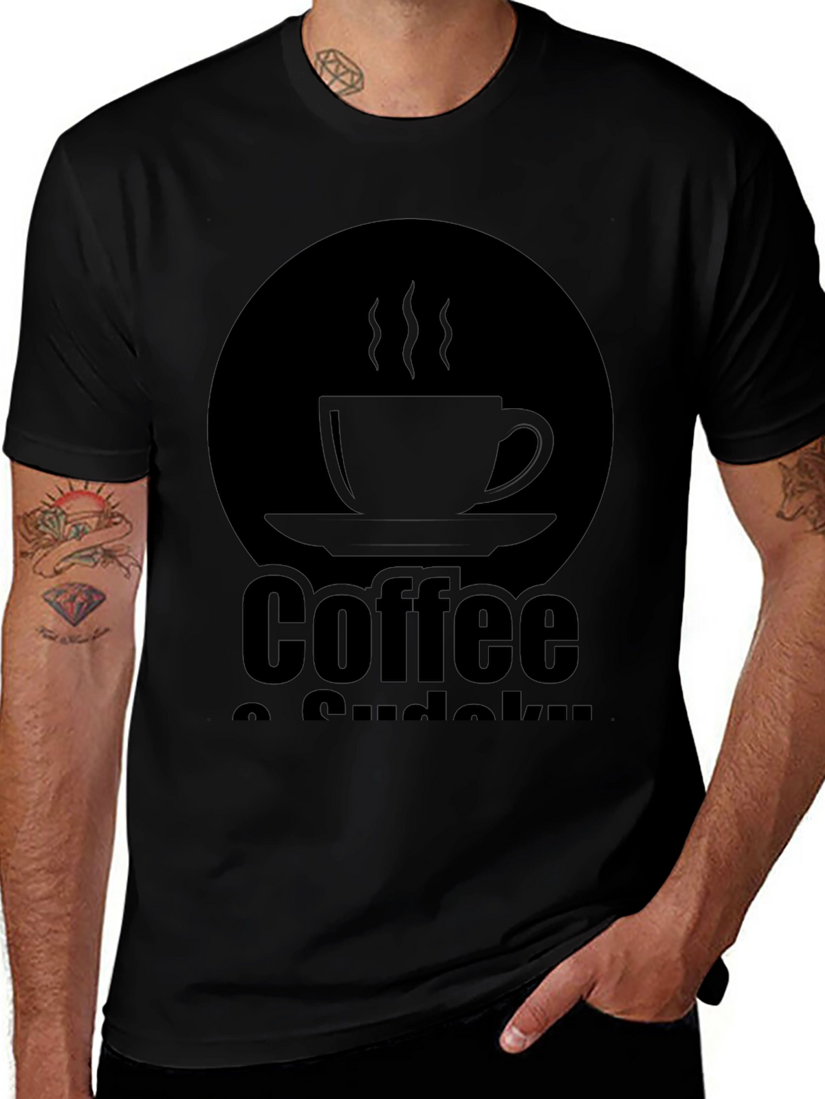 Coffee & Sudoku Black T-Shirt