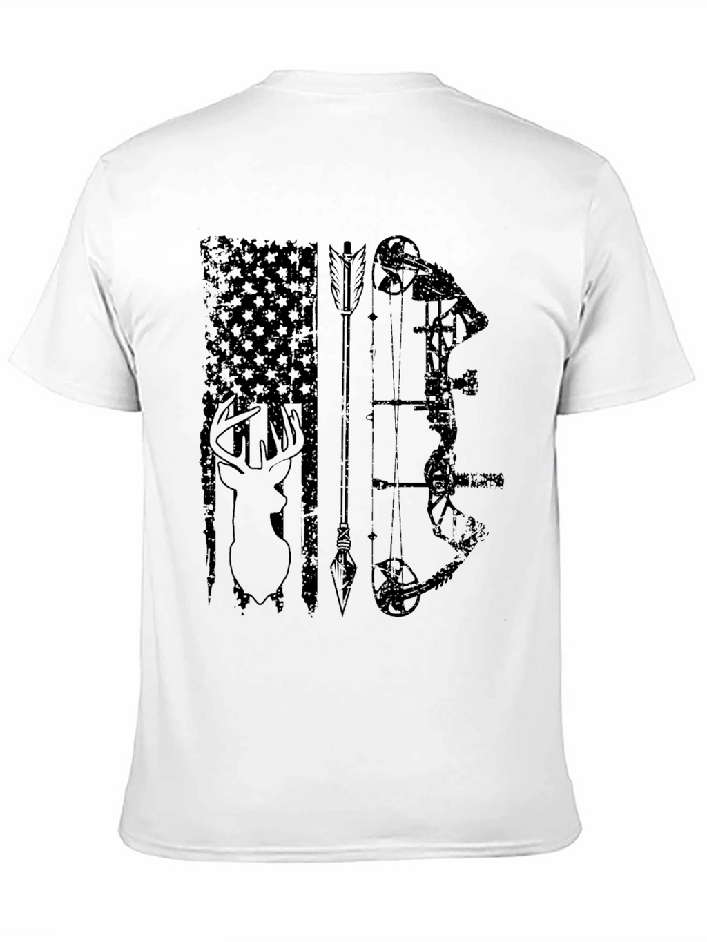 Mens Black Hunting Graphic T-Shirt