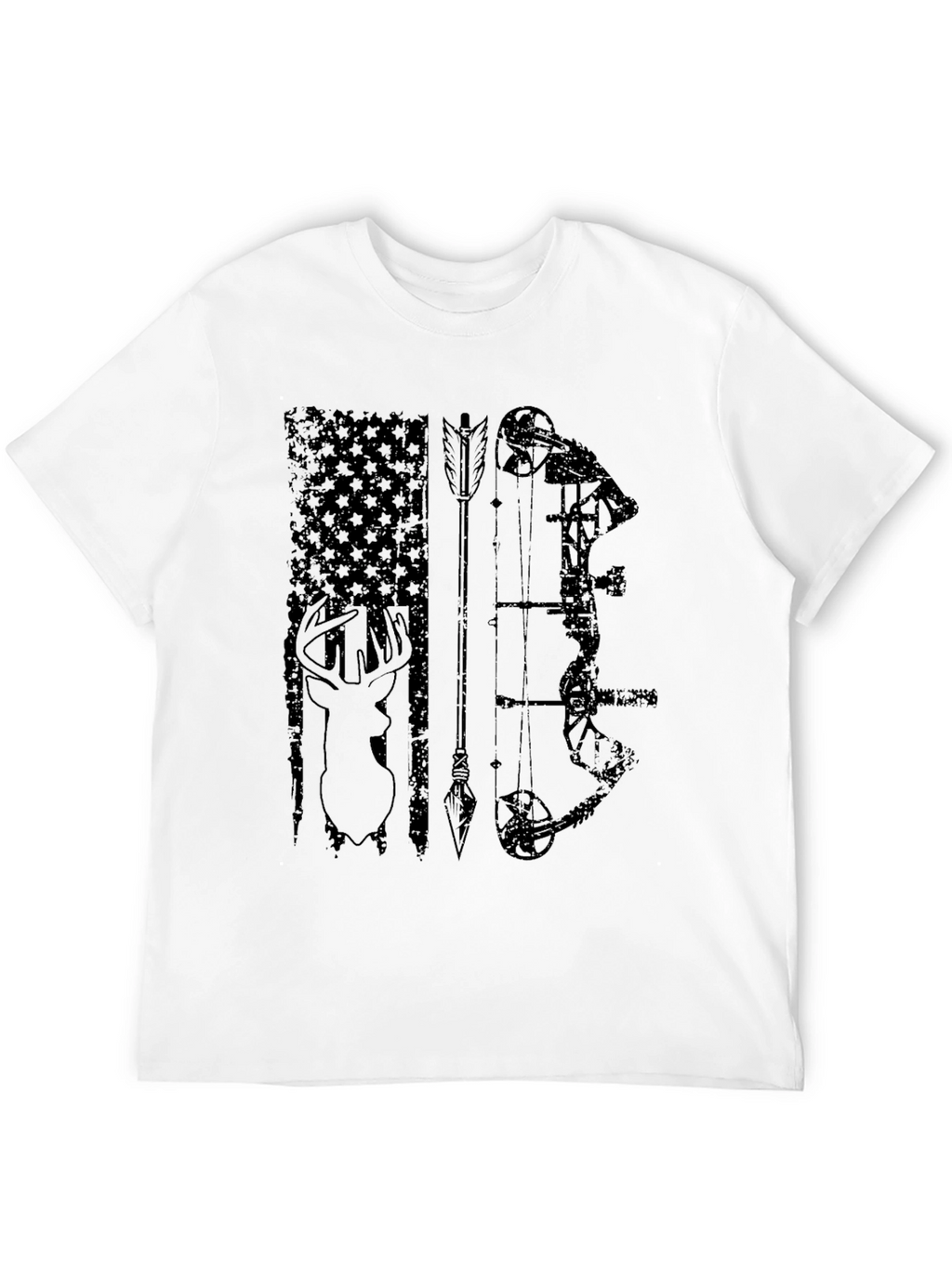 Mens Black Hunting Graphic T-Shirt