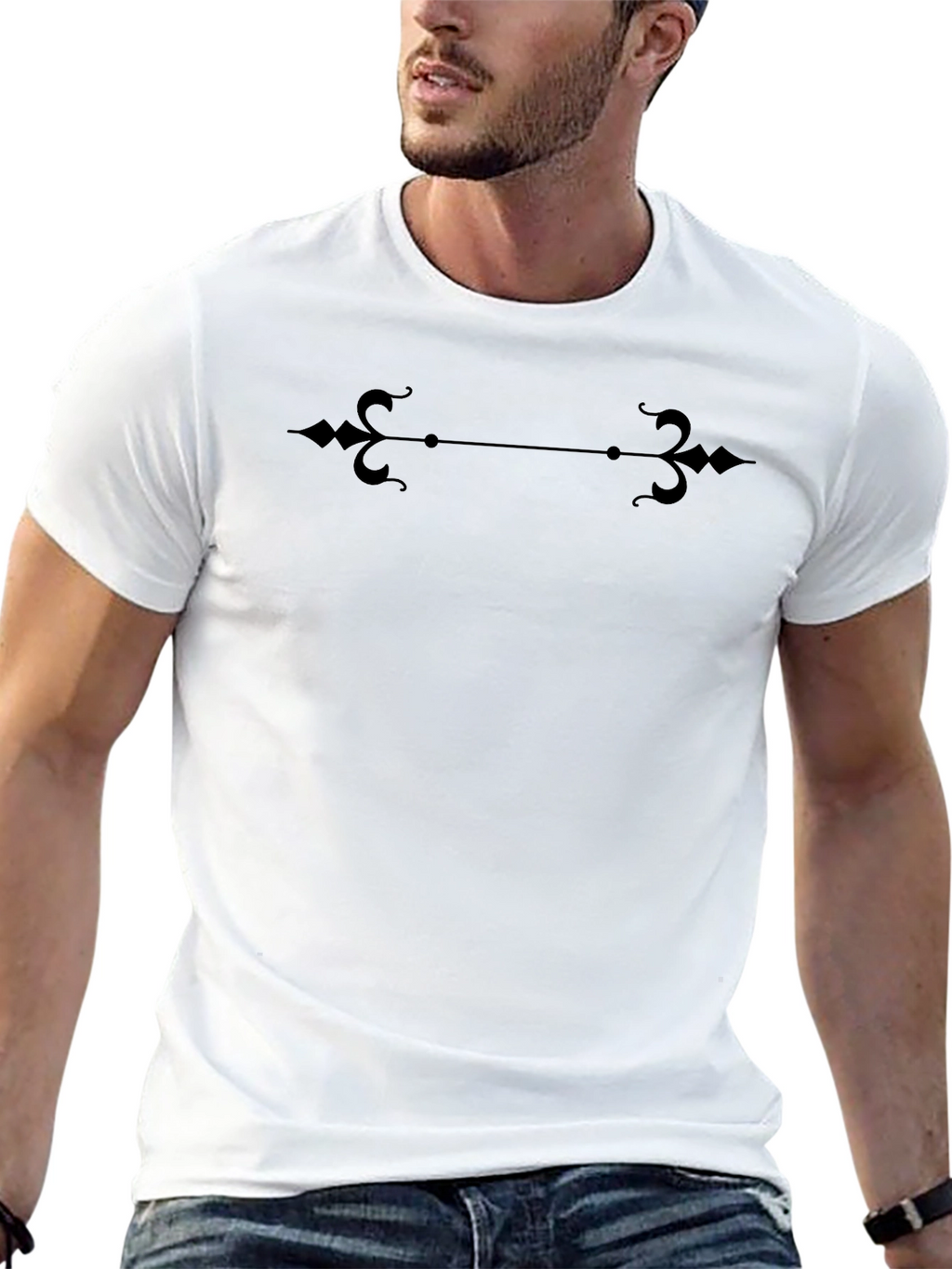 Ornamental Graphic Black T-Shirt