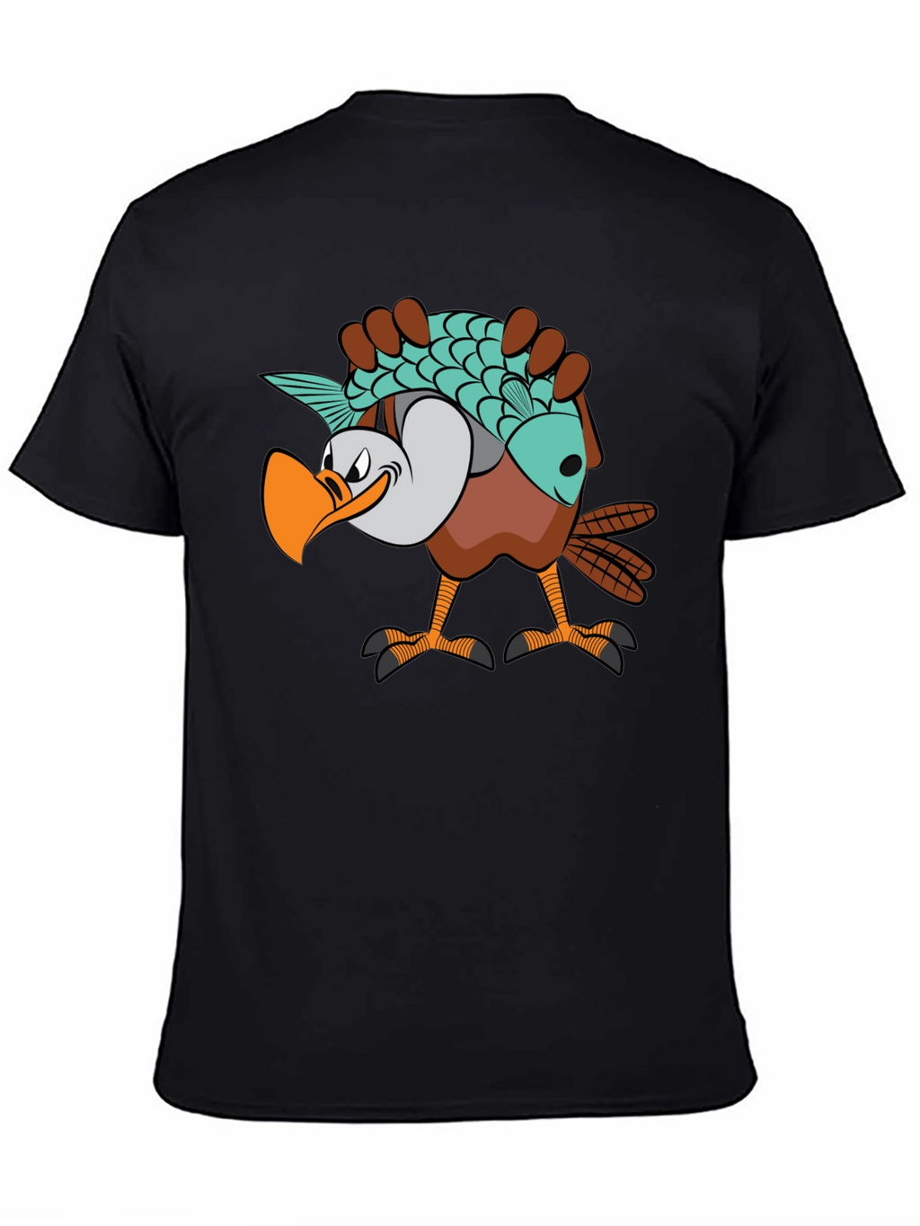 Funny Eagle Carrying Fish Graphic T-Shirt