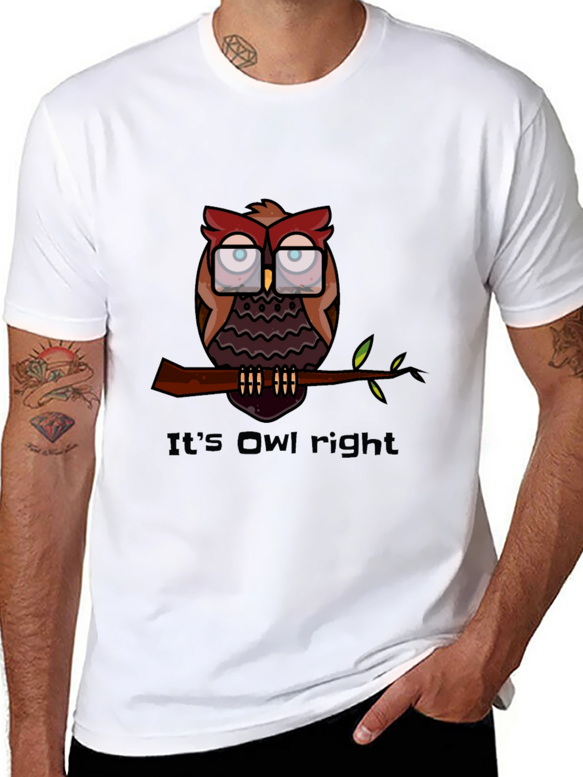 Its Owl Right T-Shirt - Funny Owl Graphic Tee