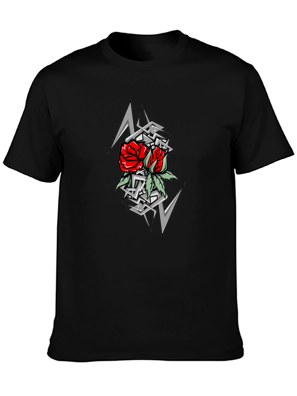 Rose Tattoo Graphic T-Shirt - Black