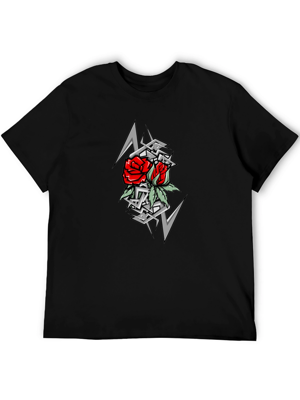 Rose Tattoo Graphic T-Shirt - Black