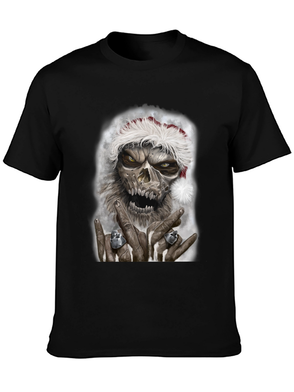 Zombie Santa Graphic Tee - Rock On Christmas T-Shirt