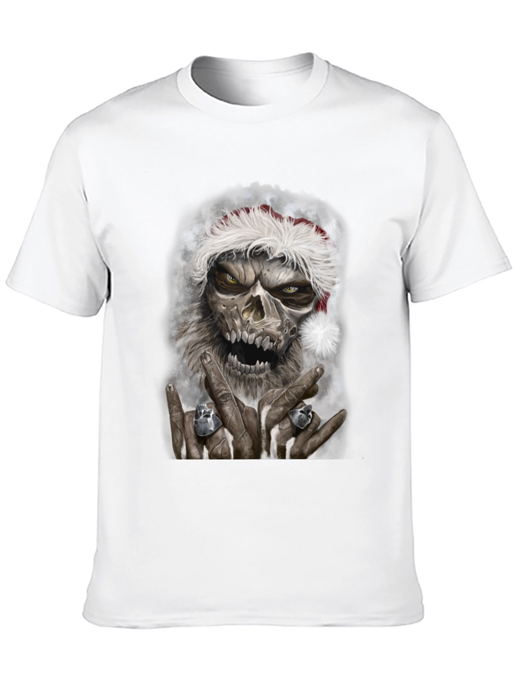 Zombie Santa Graphic Tee - Rock On Christmas T-Shirt