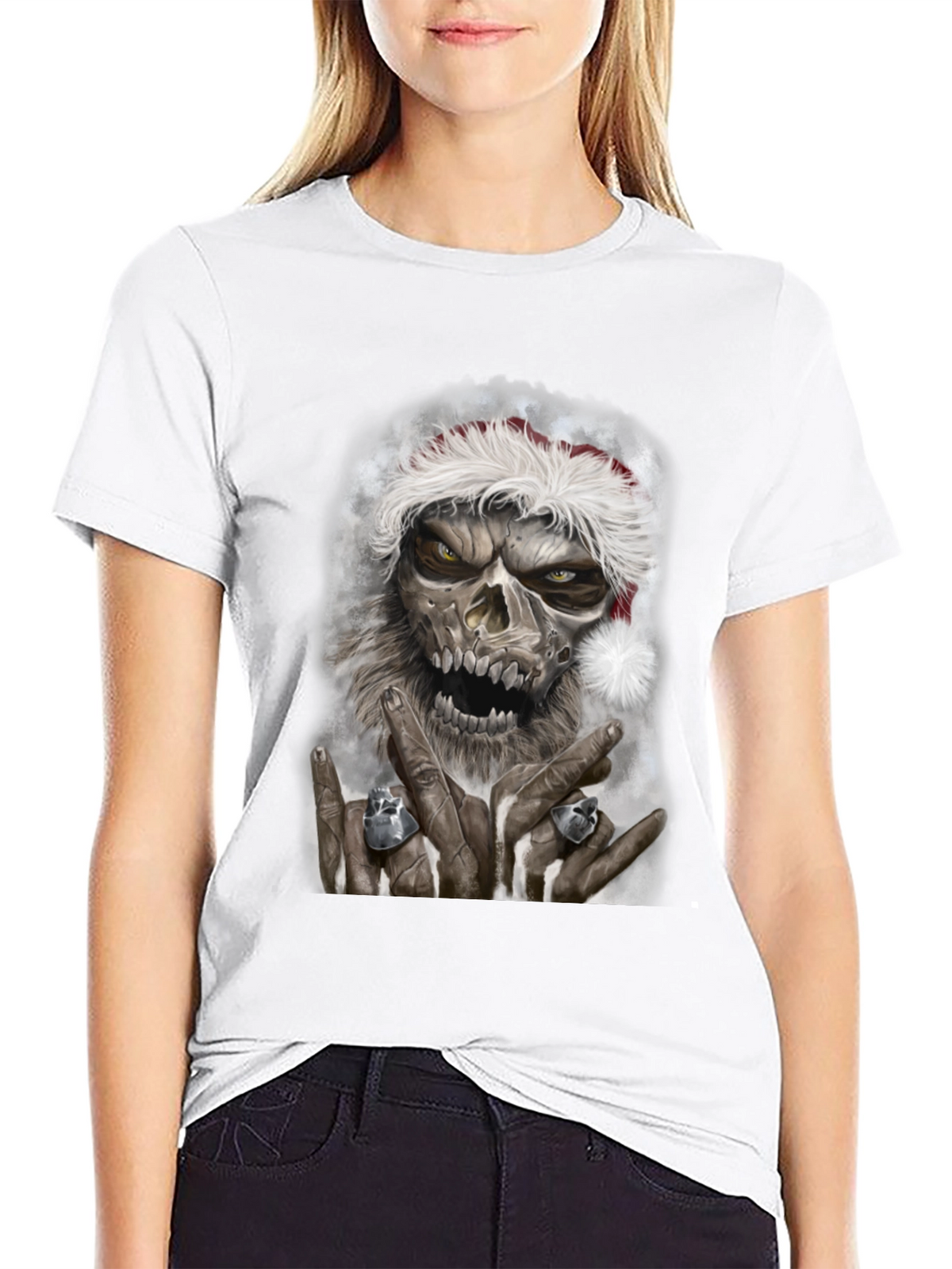 Zombie Santa Graphic Tee - Rock On Christmas T-Shirt