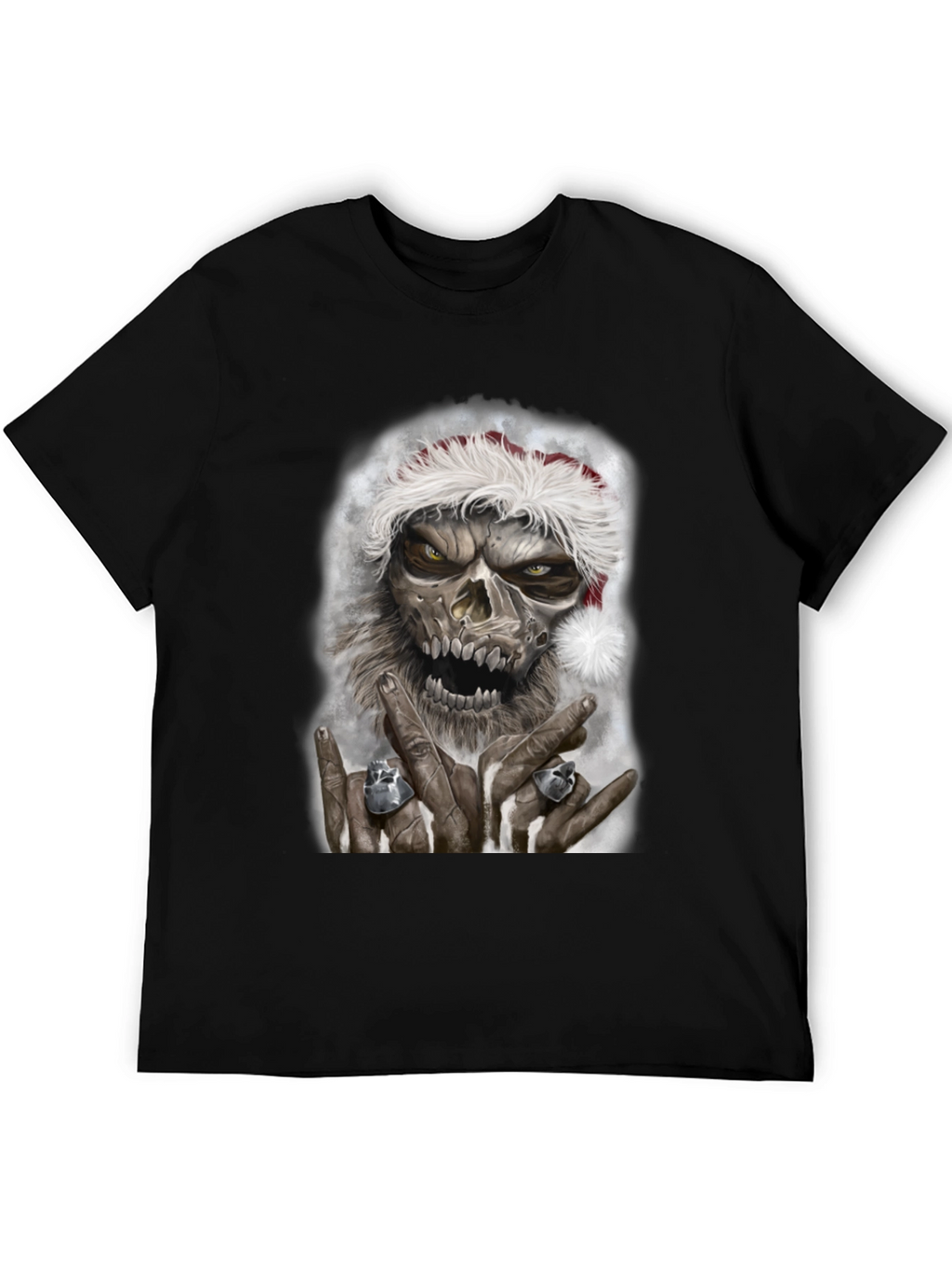 Zombie Santa Graphic Tee - Rock On Christmas T-Shirt