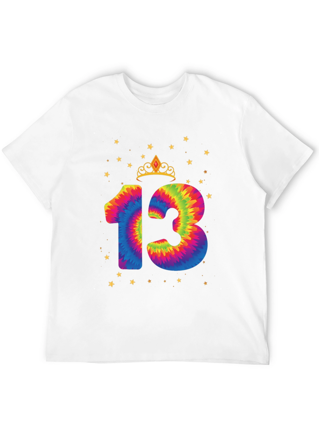Tie Dye 13th Birthday Crown Star T-Shirt