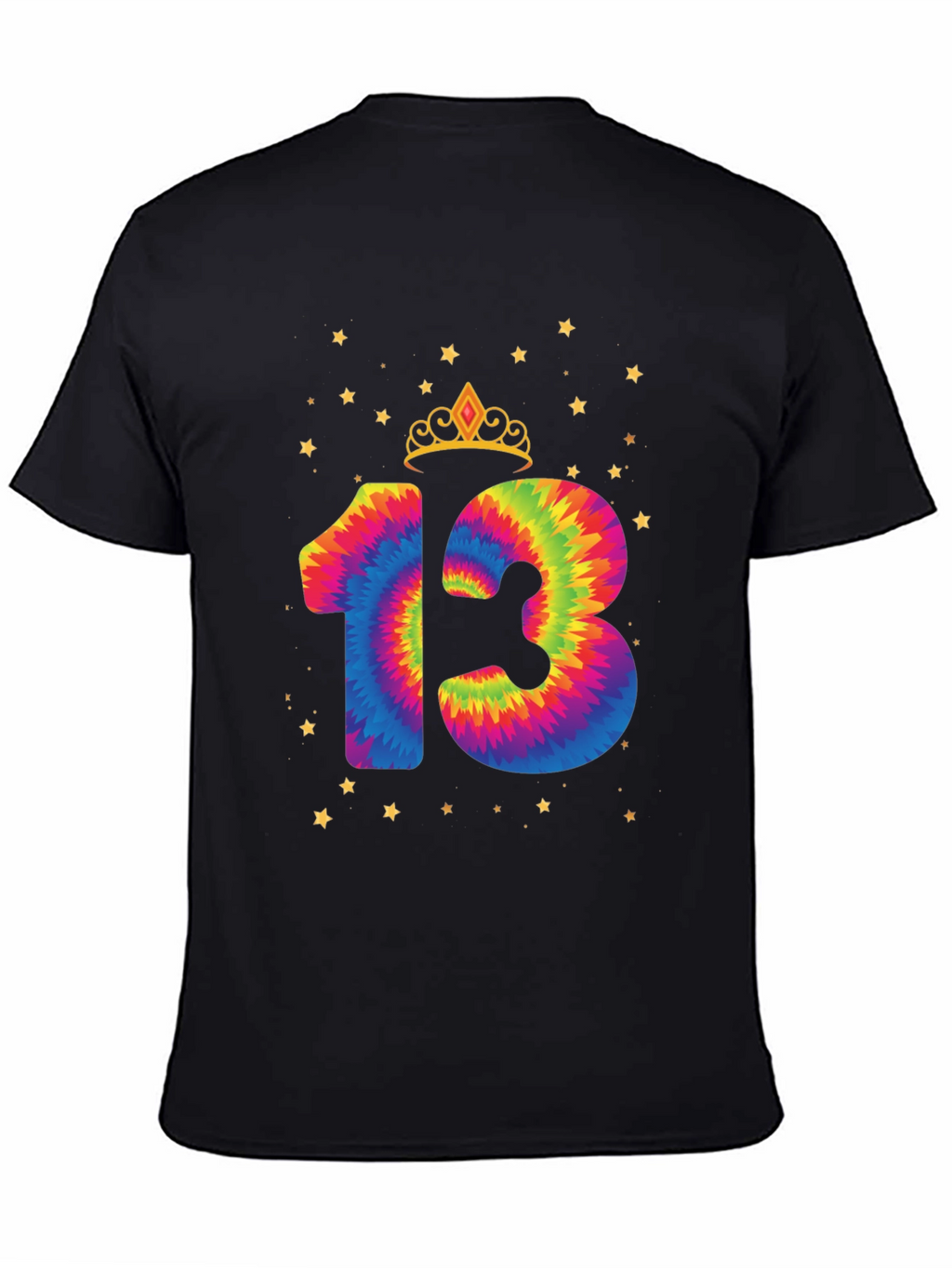 Tie Dye 13th Birthday Crown Star T-Shirt