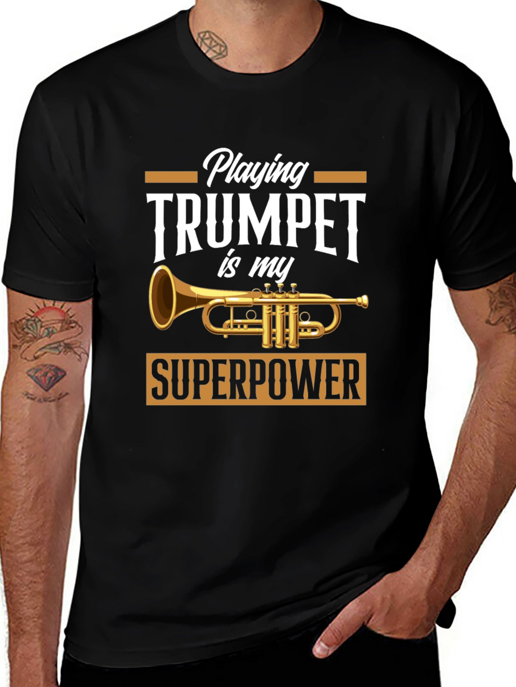 Trumpet Superpower T-Shirt - Musician Gift