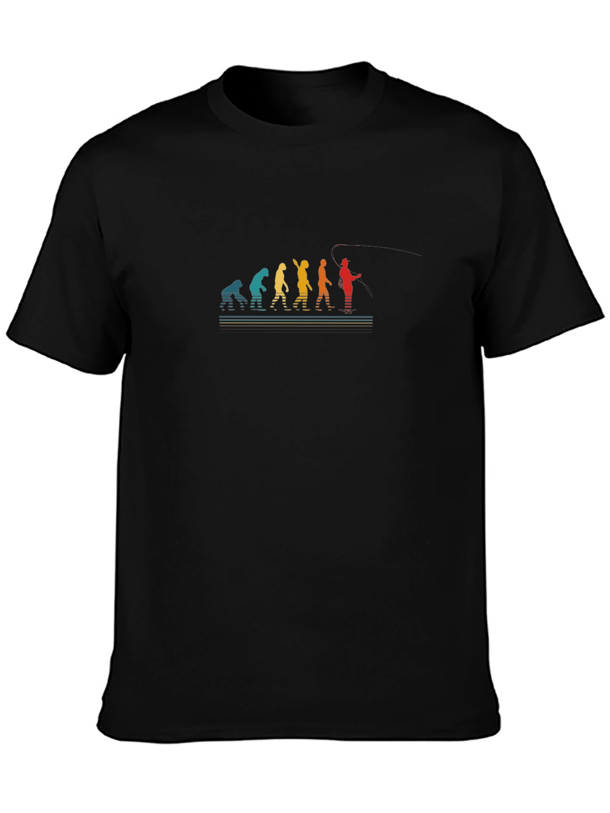 Evolution of Fishing T-Shirt - Black