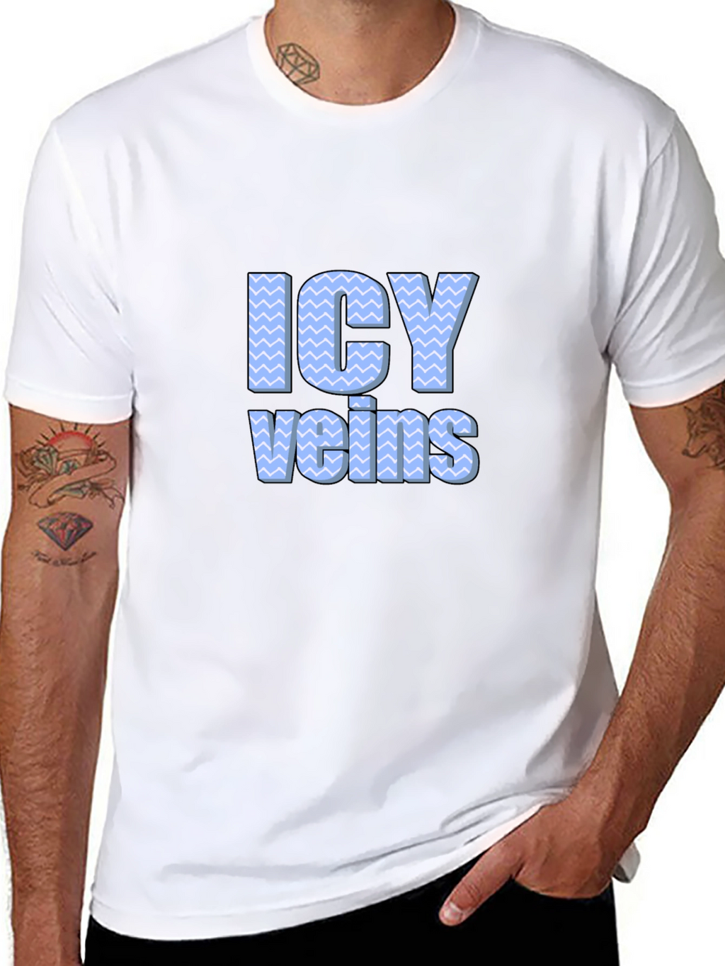 Icy Veins Graphic Print Black T-Shirt