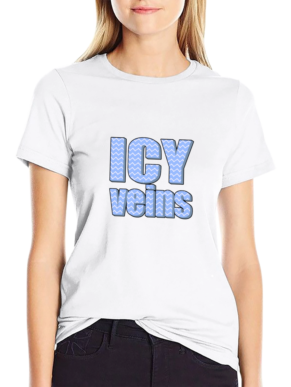 Icy Veins Graphic Print Black T-Shirt