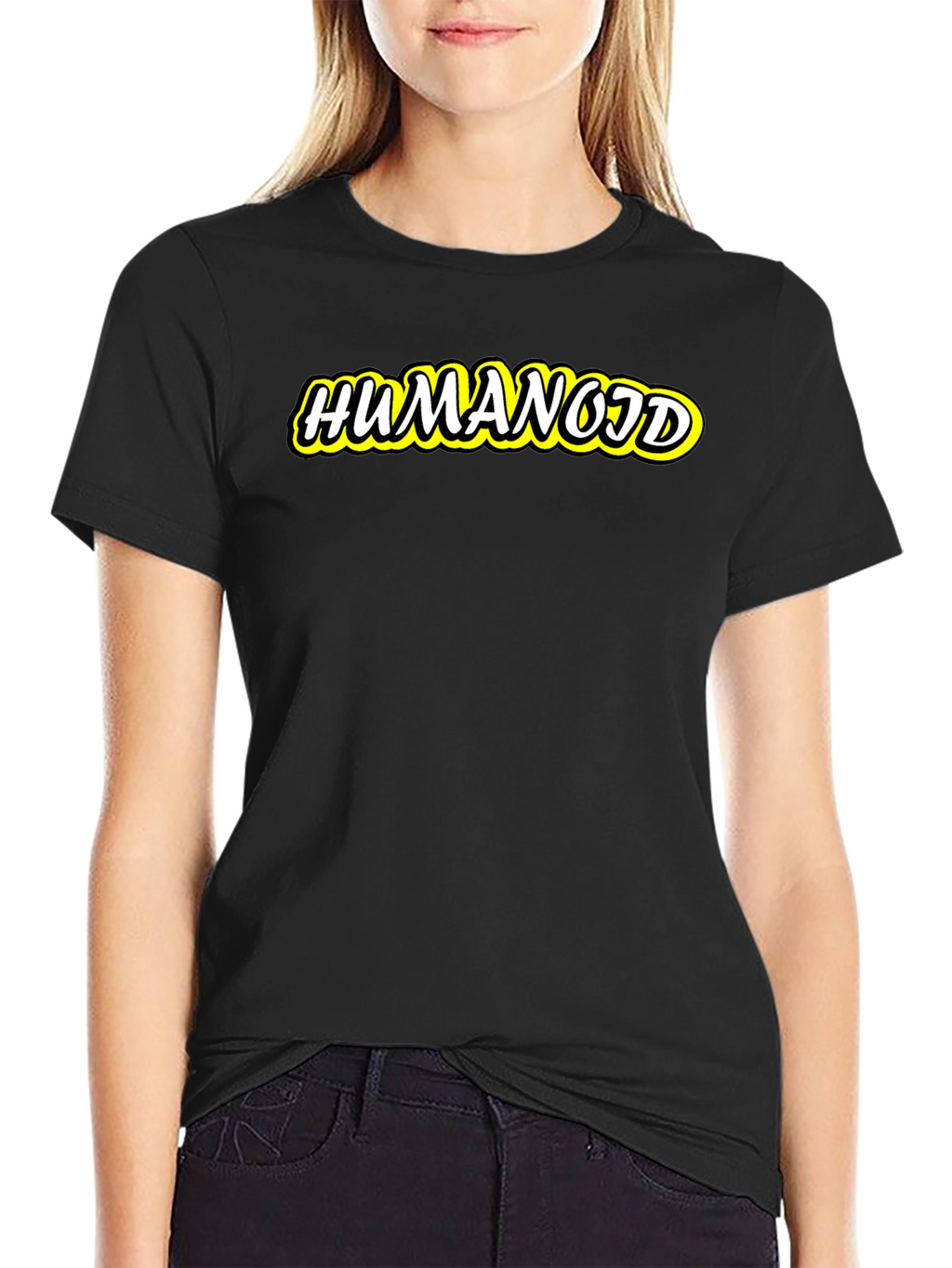 Humanoid Graphic Tee - Cool Black Cotton T-Shirt
