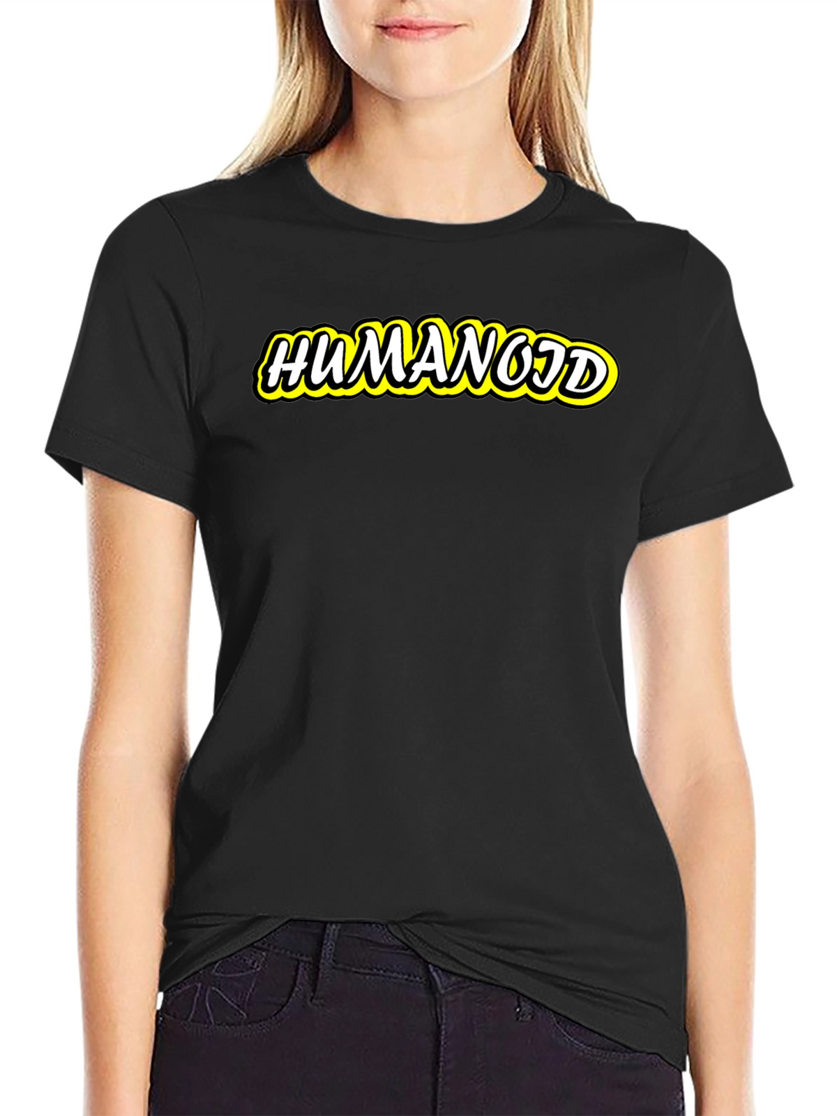 Humanoid Graphic Tee - Cool Black Cotton T-Shirt