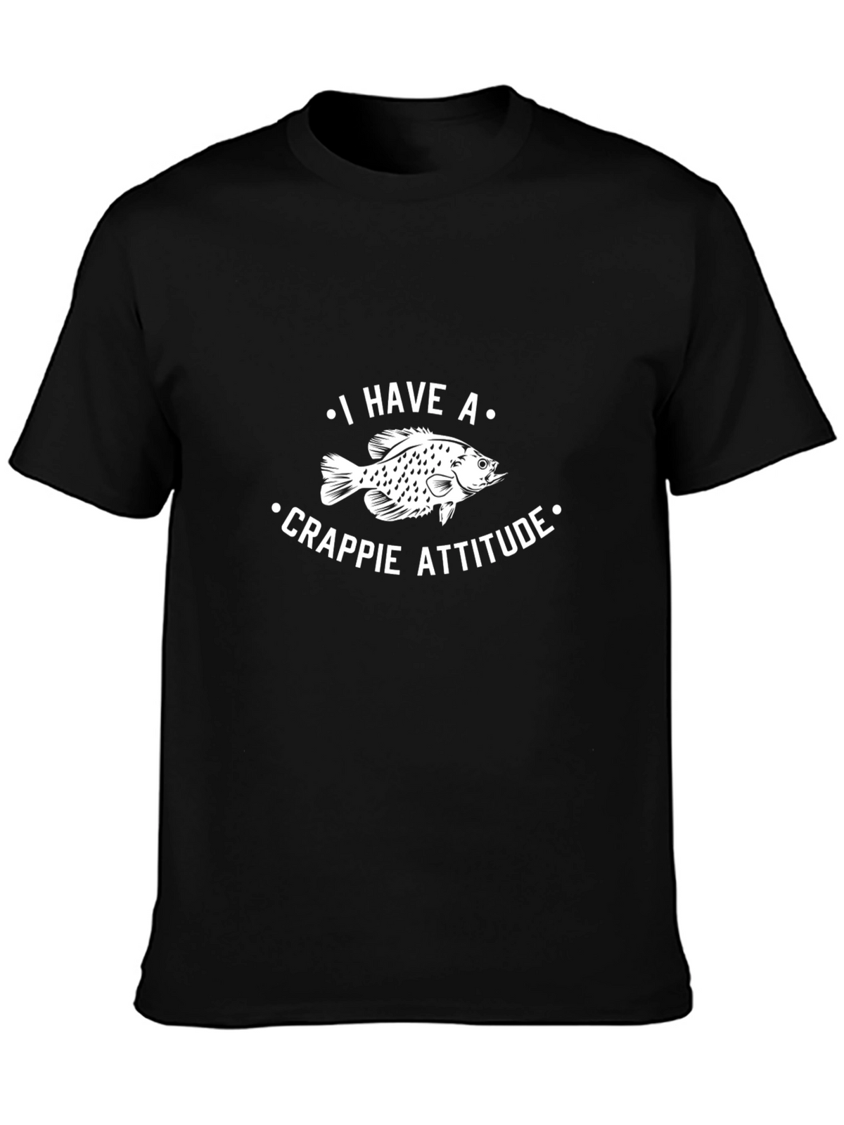 Crappie Attitude Graphic T-Shirt - Black