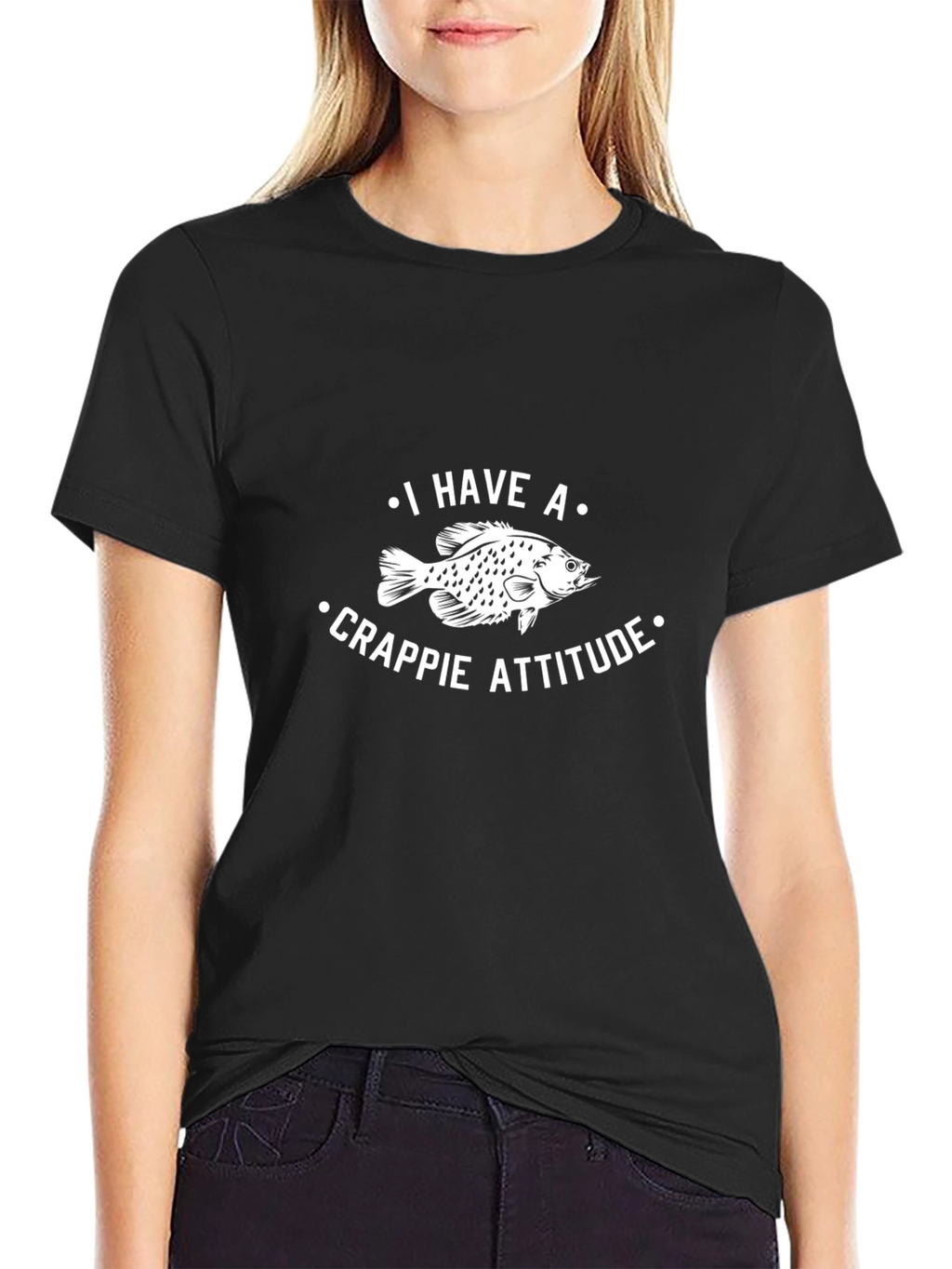 Crappie Attitude Graphic T-Shirt - Black