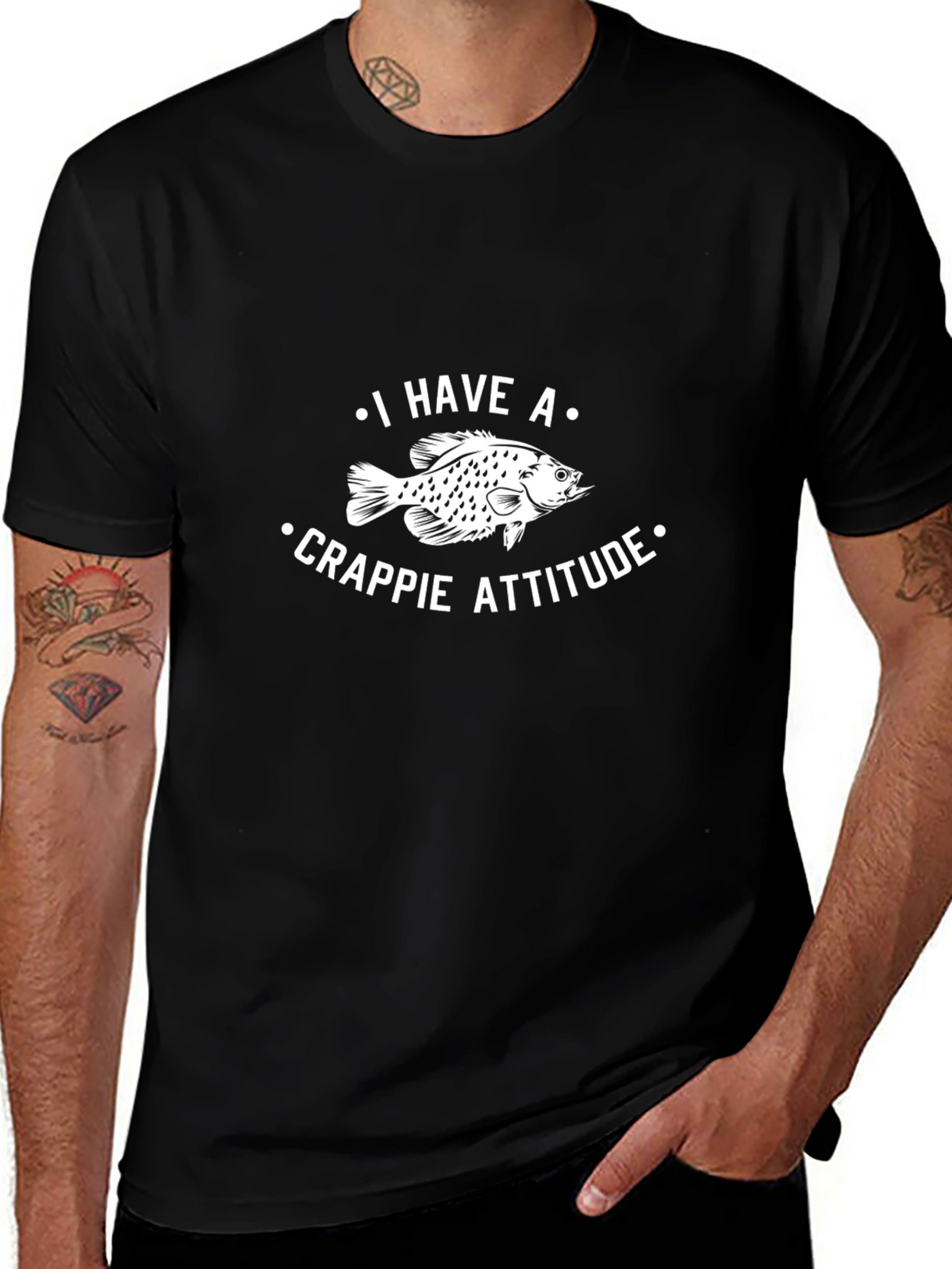 Crappie Attitude Graphic T-Shirt - Black