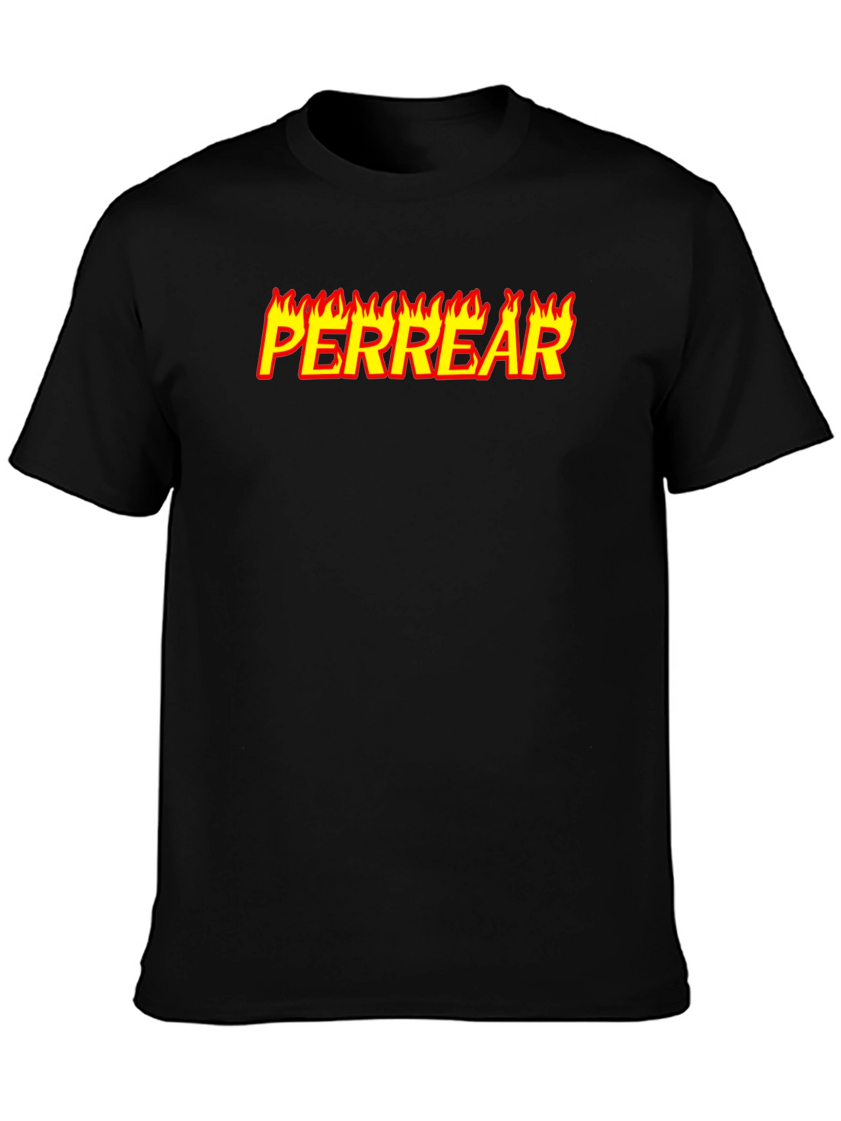 Perrear Flame Graphic T-Shirt - Black