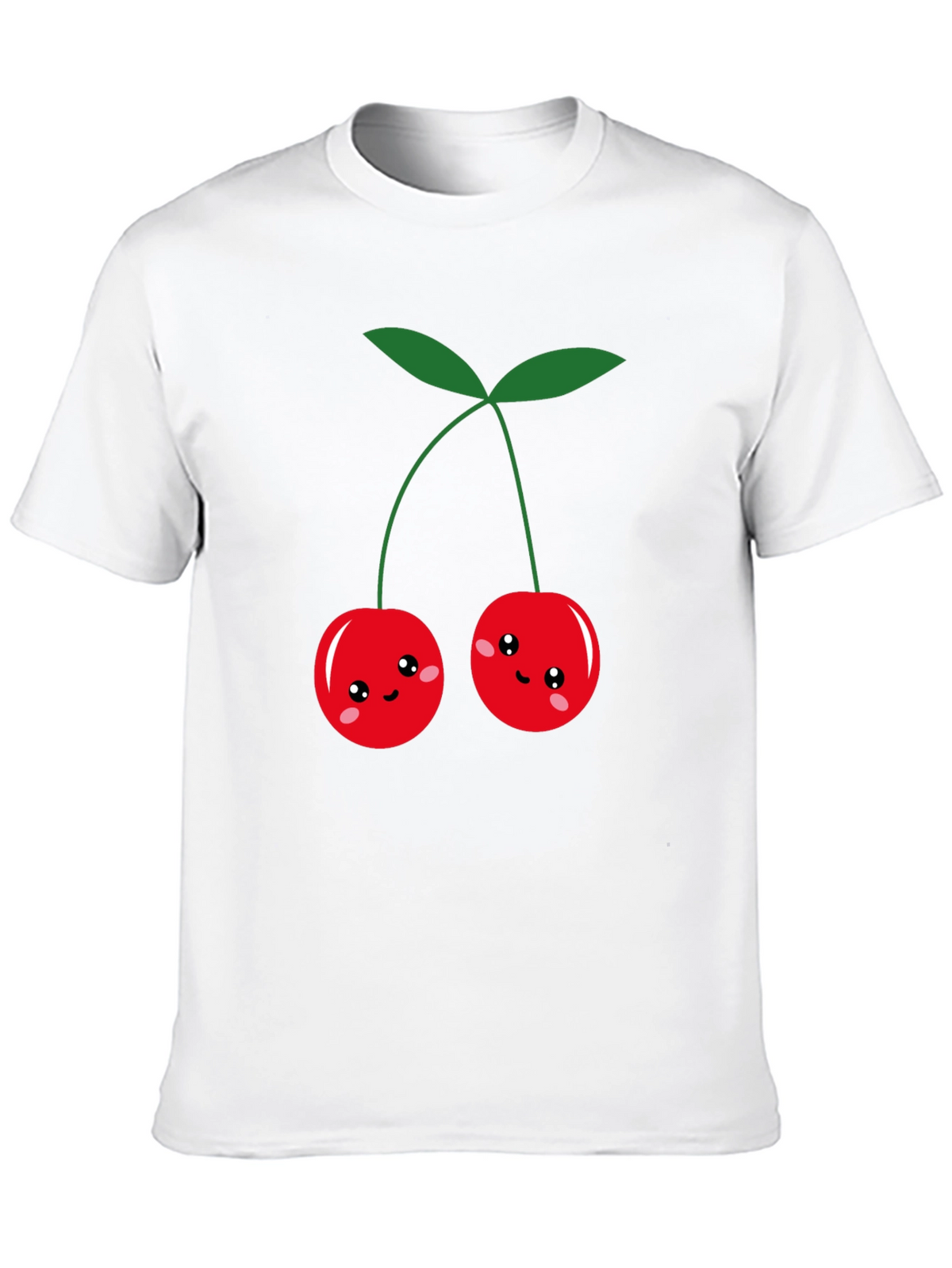 Cute Cherry Graphic Black T-Shirt