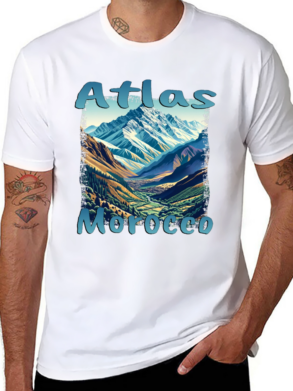 Atlas Morocco Mountain Scene T-Shirt
