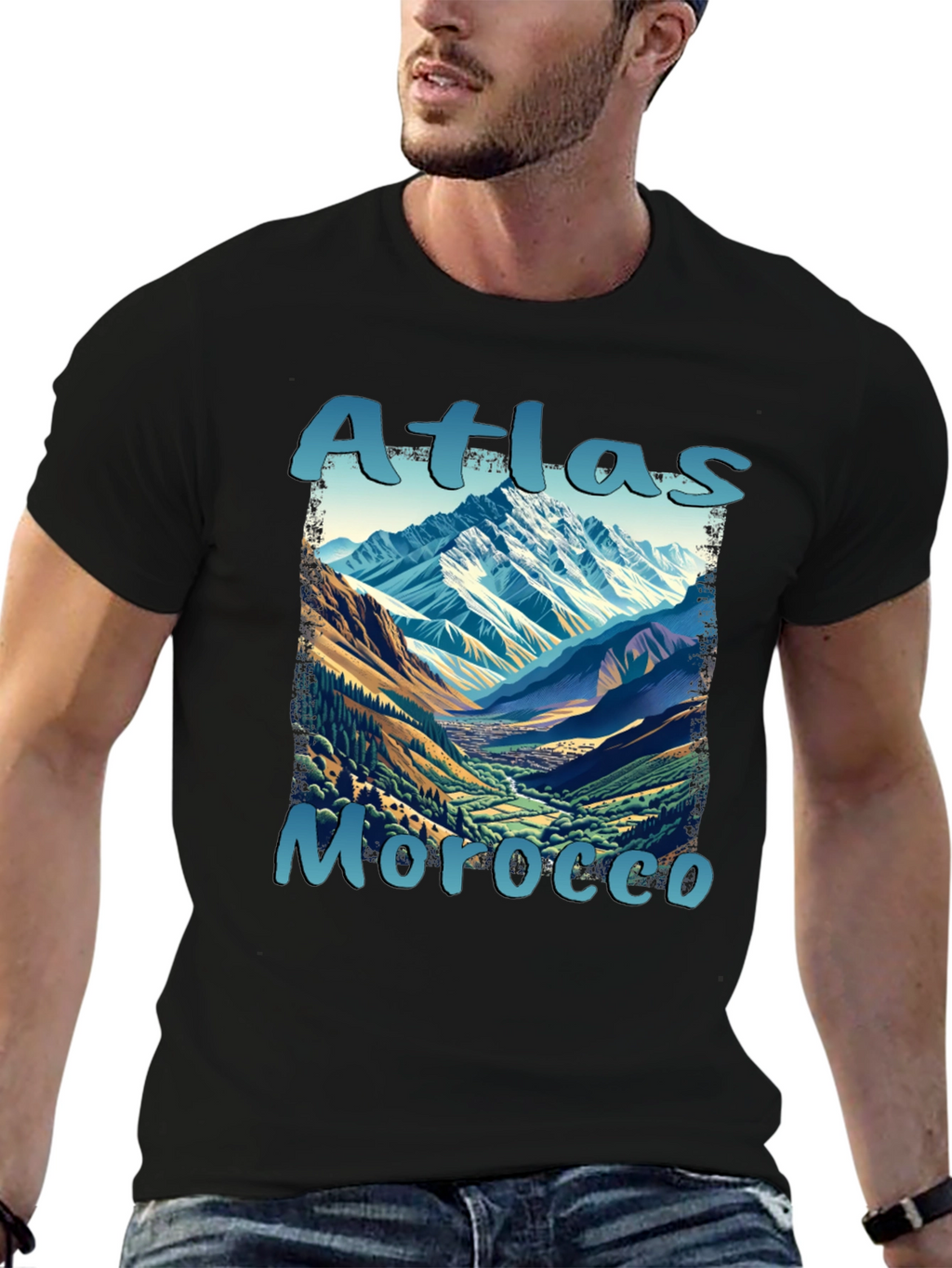 Atlas Morocco Mountain Scene T-Shirt
