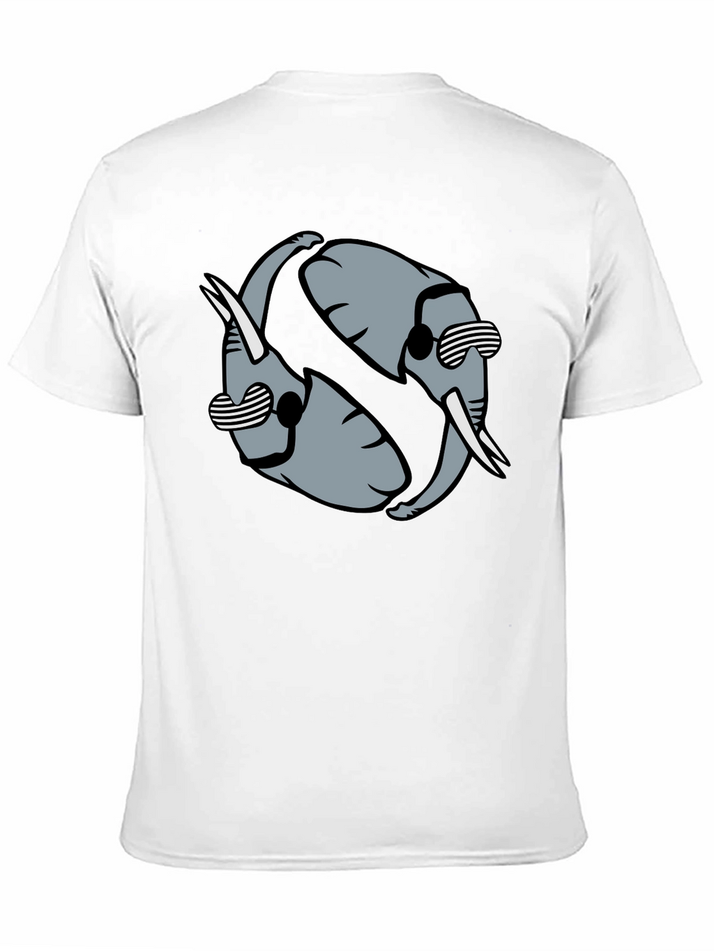 Cool Elephant Yin Yang Graphic Tee - Black