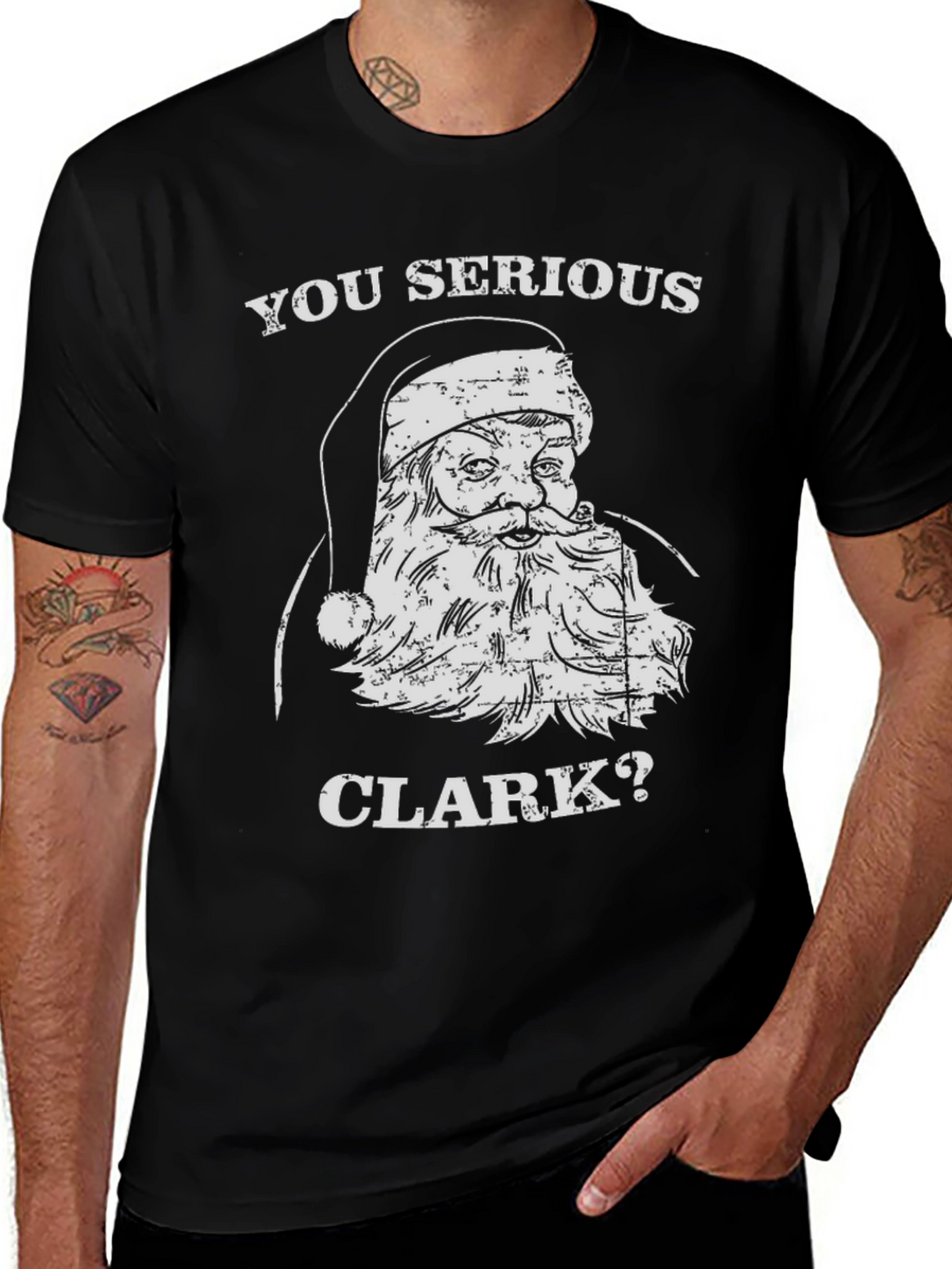 You Serious Clark Christmas Santa Graphic Tee
