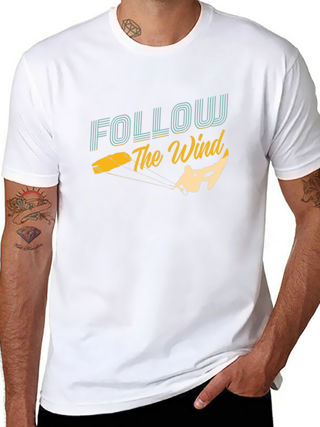 Follow The Wind Kitesurfing Graphic T-Shirt