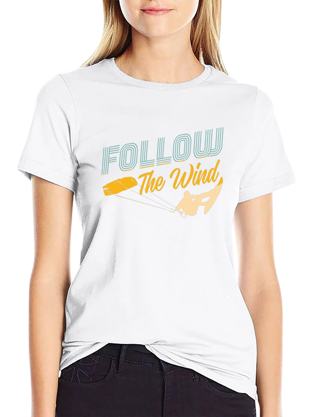 Follow The Wind Kitesurfing Graphic T-Shirt