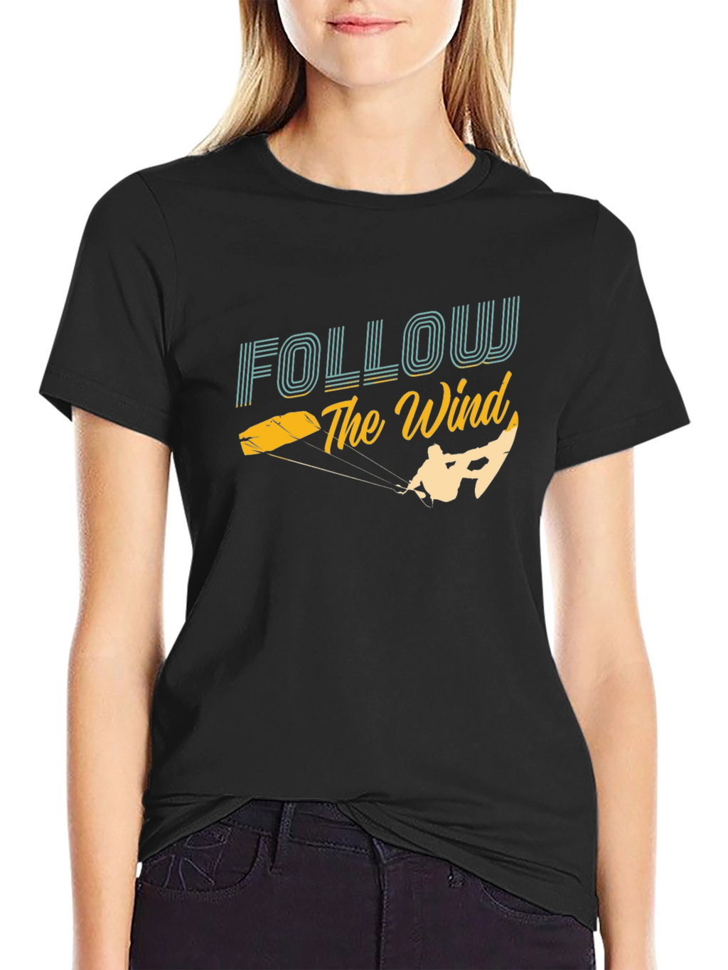 Follow The Wind Kitesurfing Graphic T-Shirt