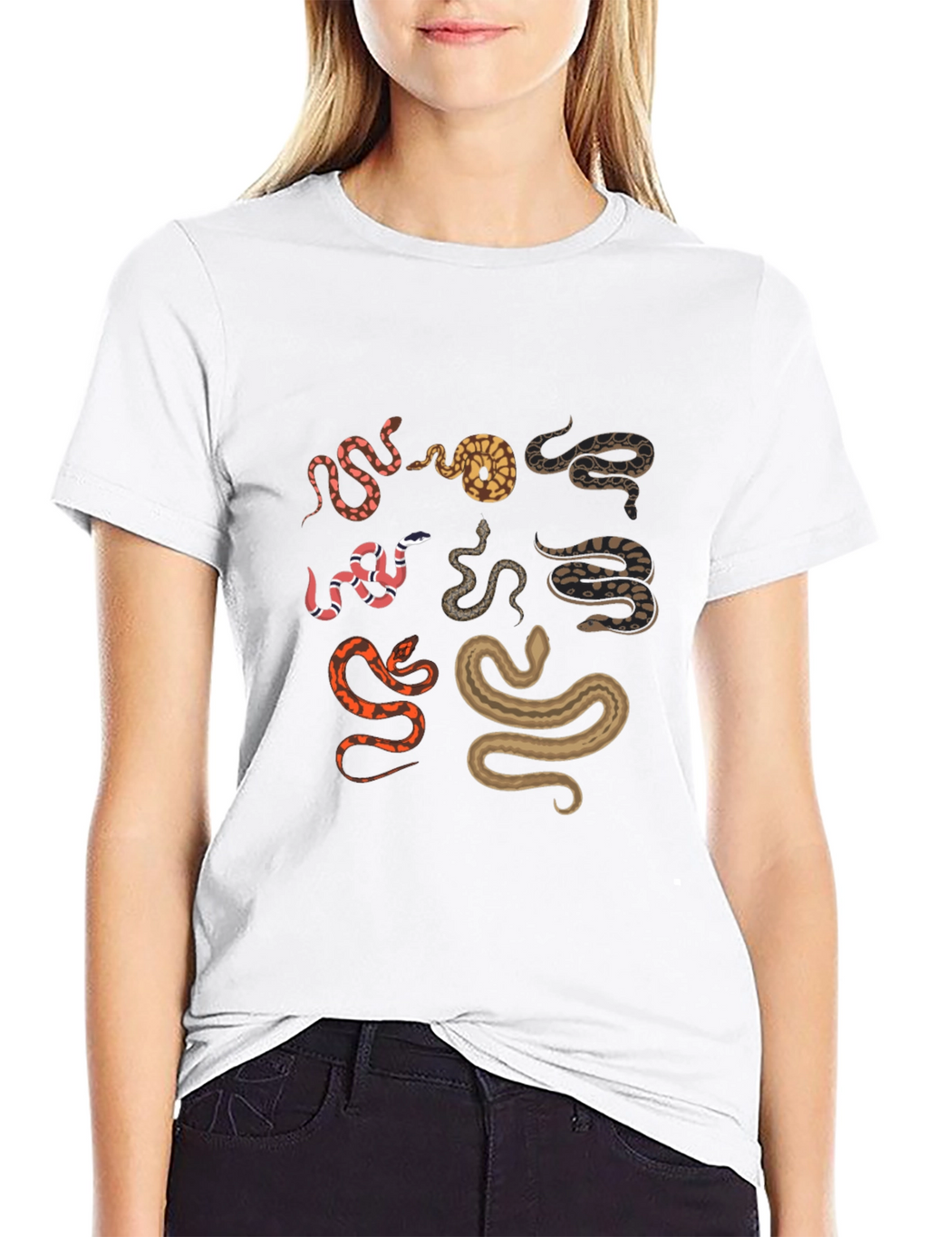 Snake Print Black T-Shirt
