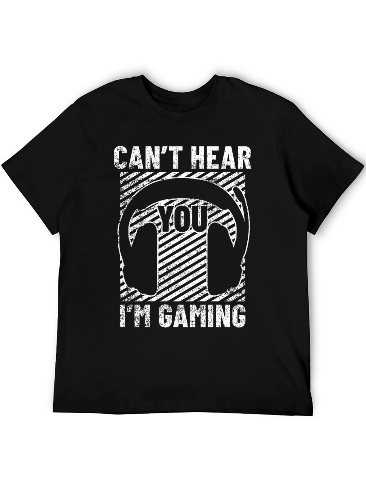 Cant Hear You Im Gaming Black T-Shirt