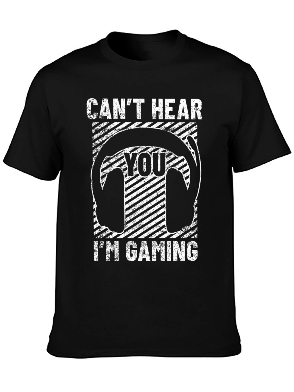 Cant Hear You Im Gaming Black T-Shirt
