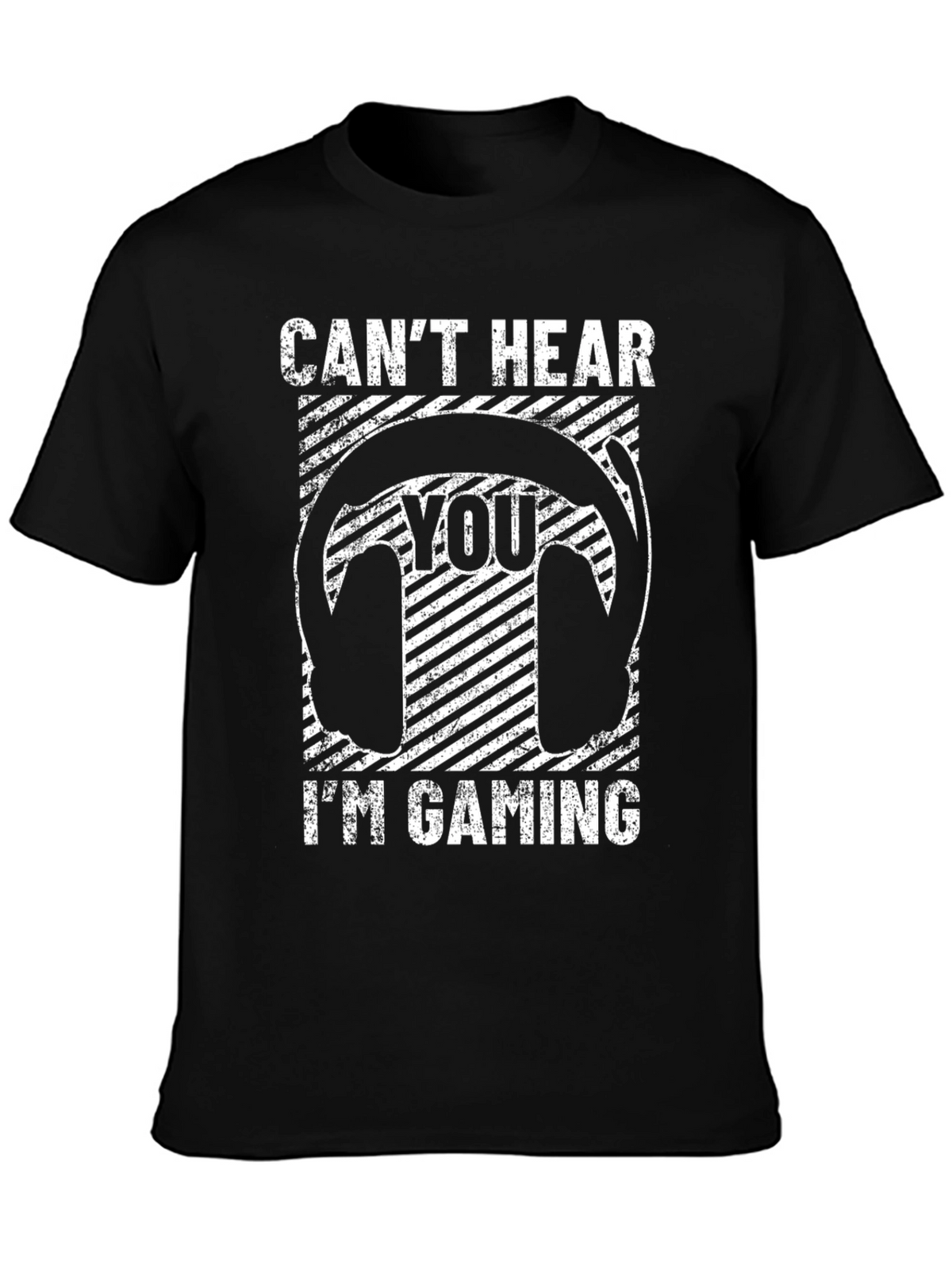 Cant Hear You Im Gaming Black T-Shirt