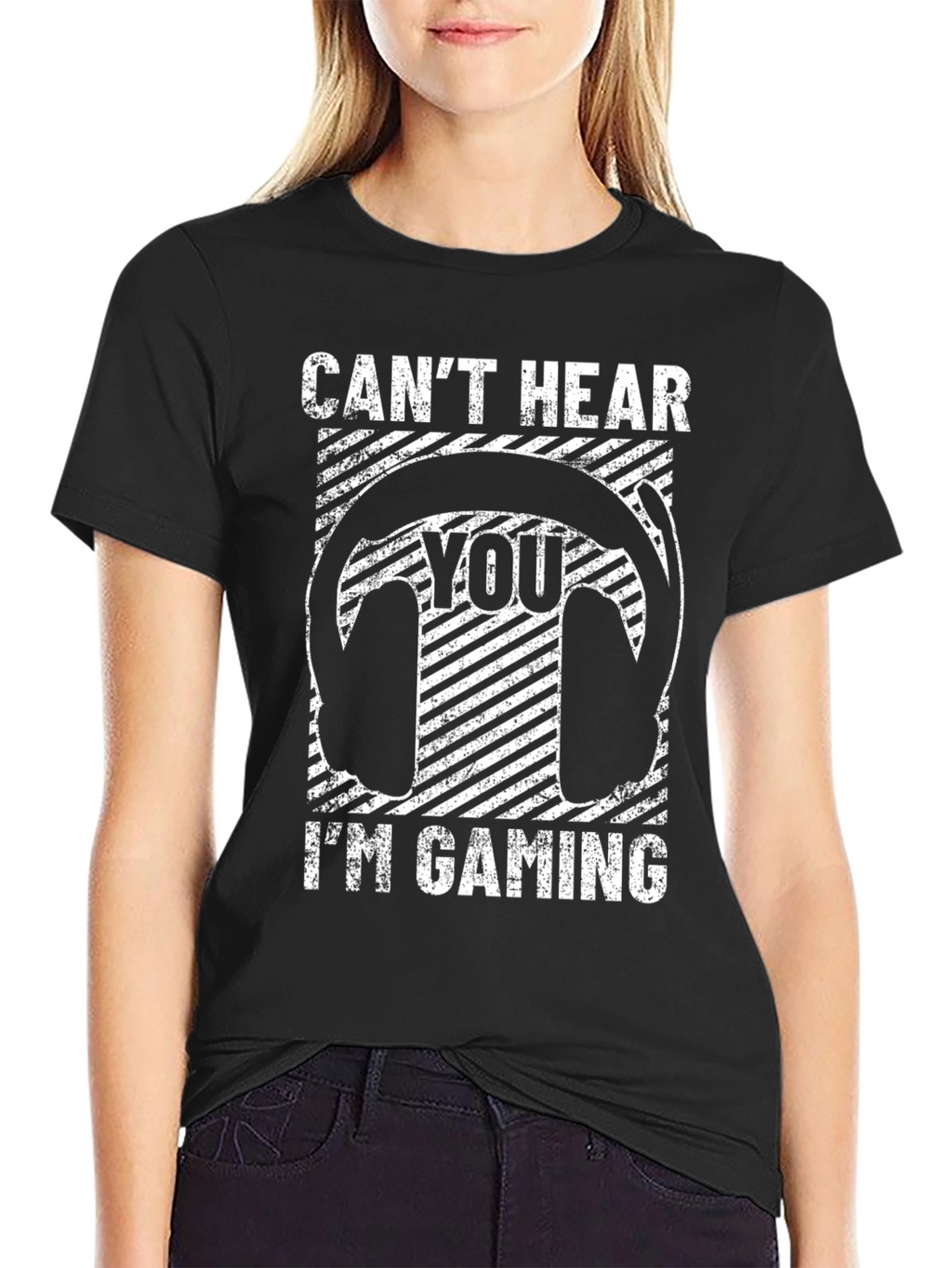 Cant Hear You Im Gaming Black T-Shirt
