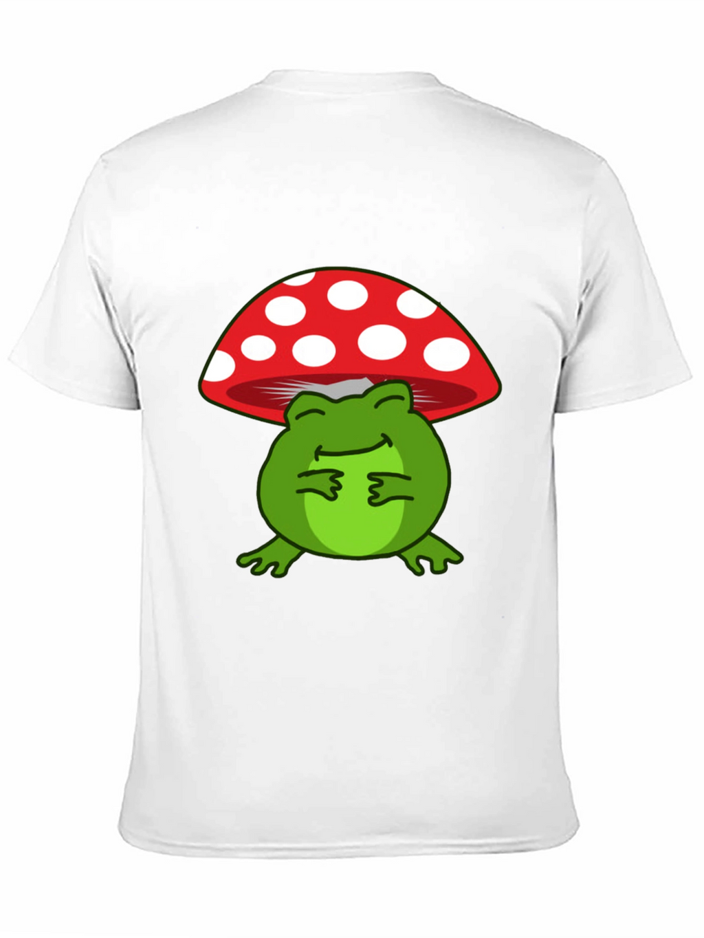 Frog Under Mushroom T-Shirt - Black Cotton Tee