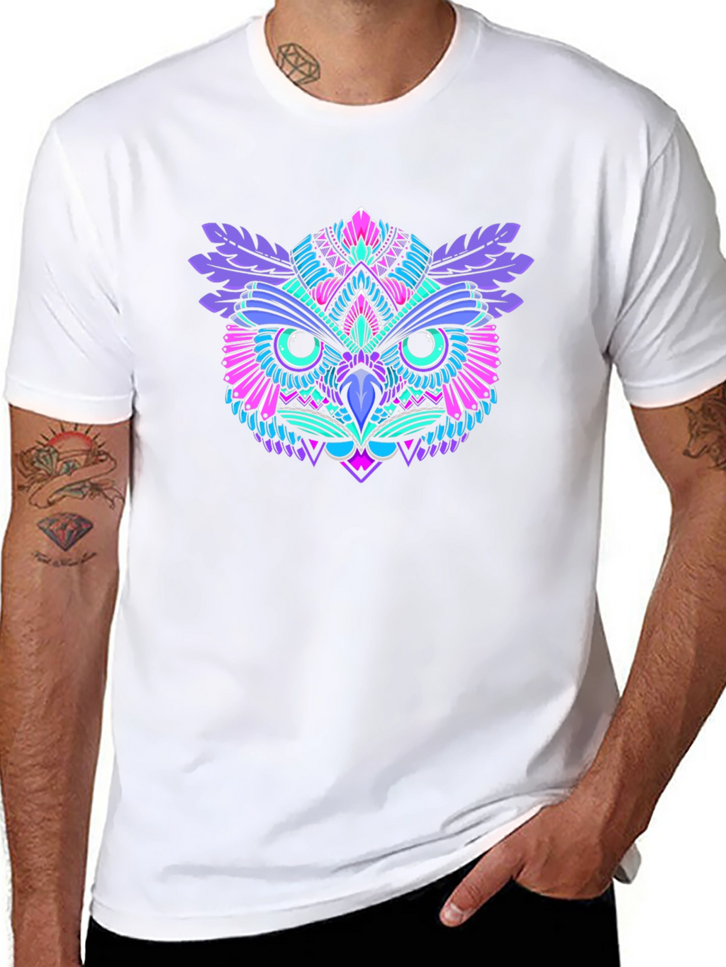 Vibrant Owl Graphic Tee - Unique Design