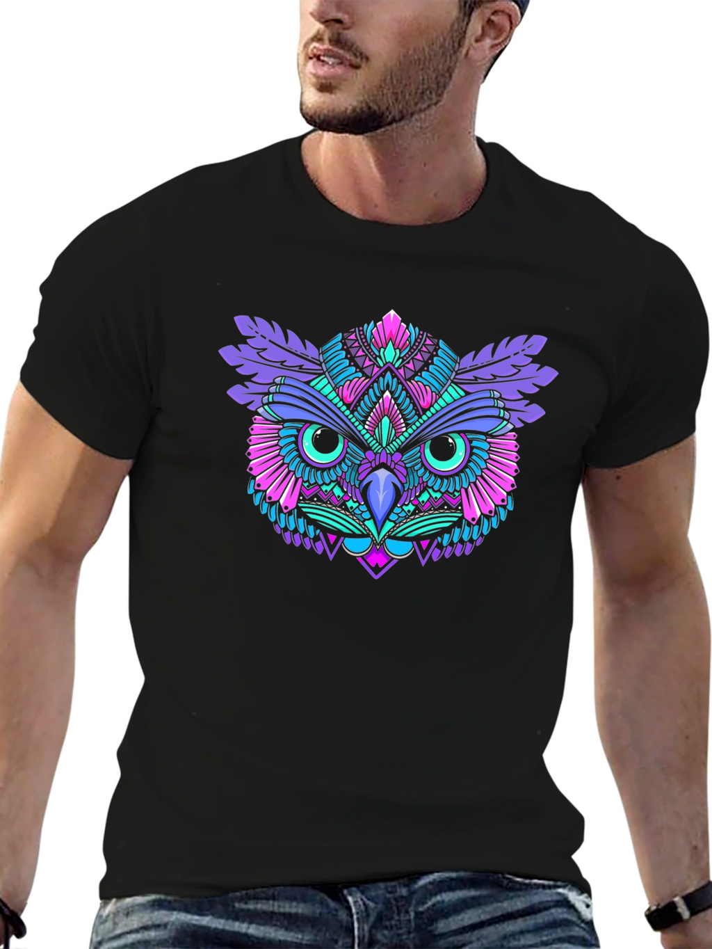Vibrant Owl Graphic Tee - Unique Design