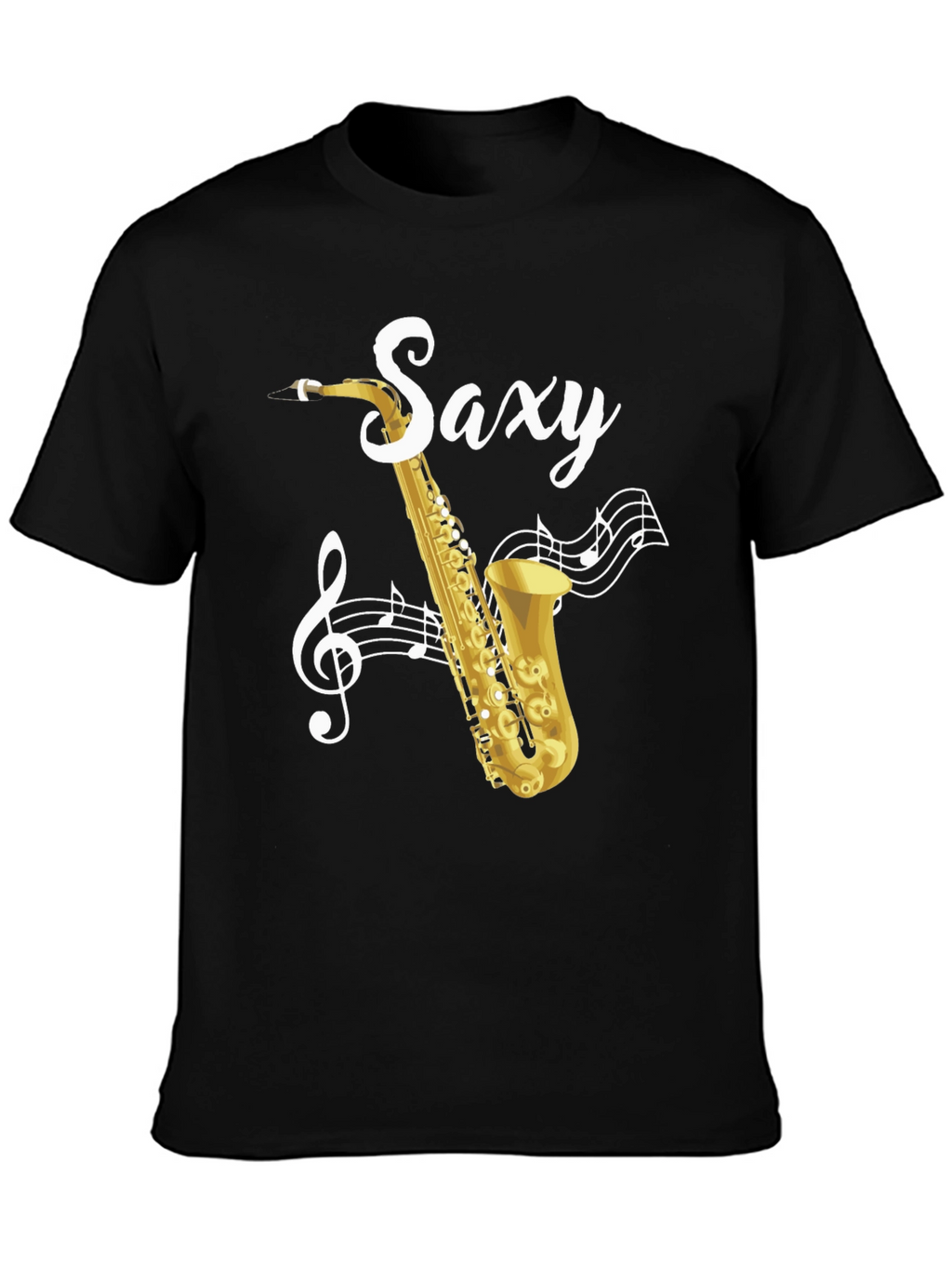 Saxy Saxophone Music Notes Graphic T-Shirt