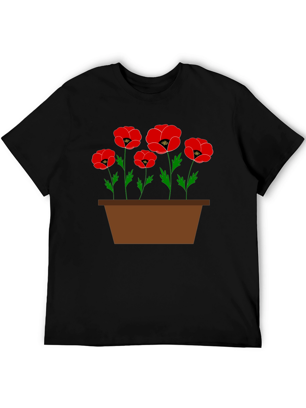 Poppy Flower Pot Graphic T-Shirt