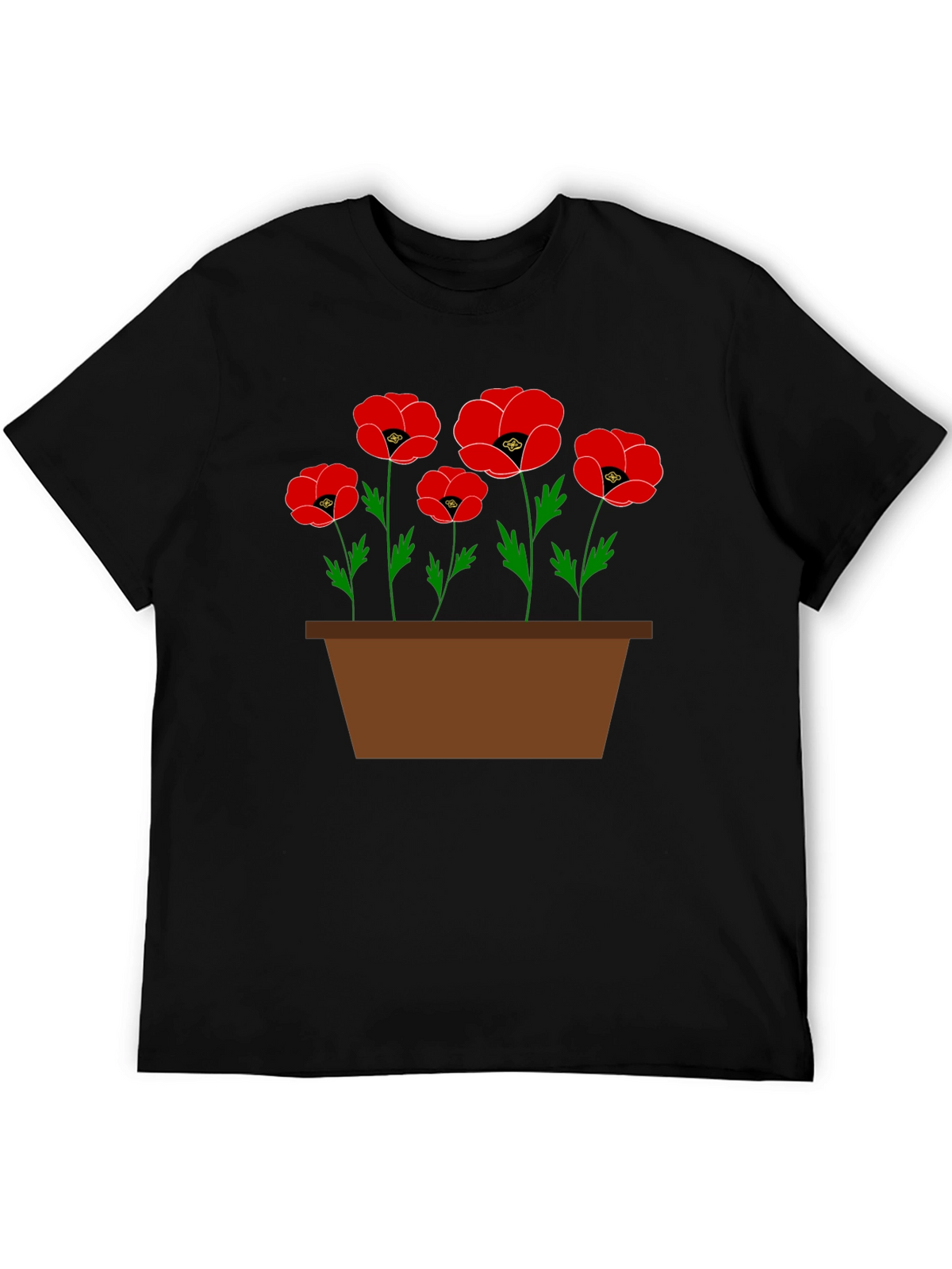 Poppy Flower Pot Graphic T-Shirt