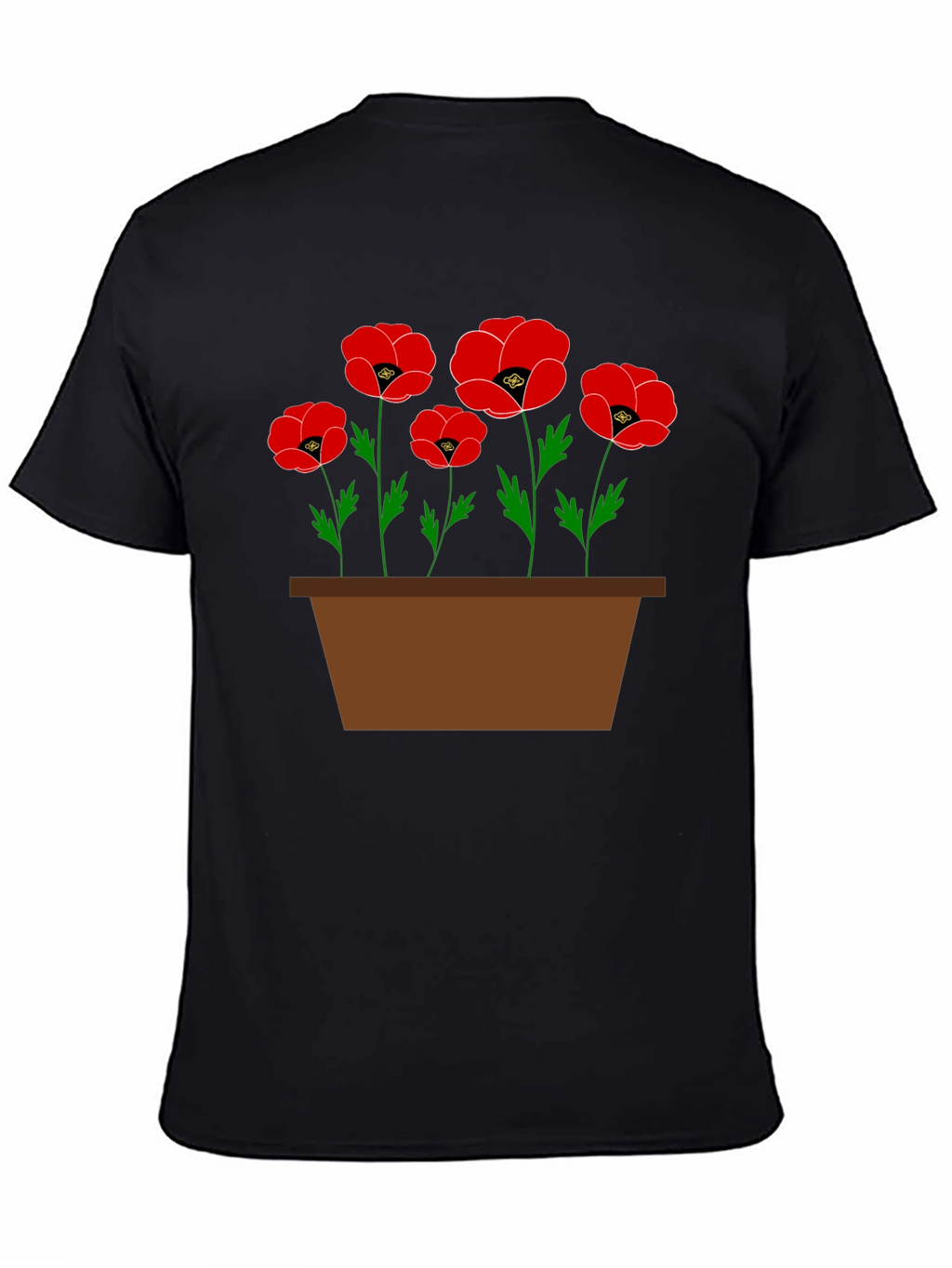 Poppy Flower Pot Graphic T-Shirt