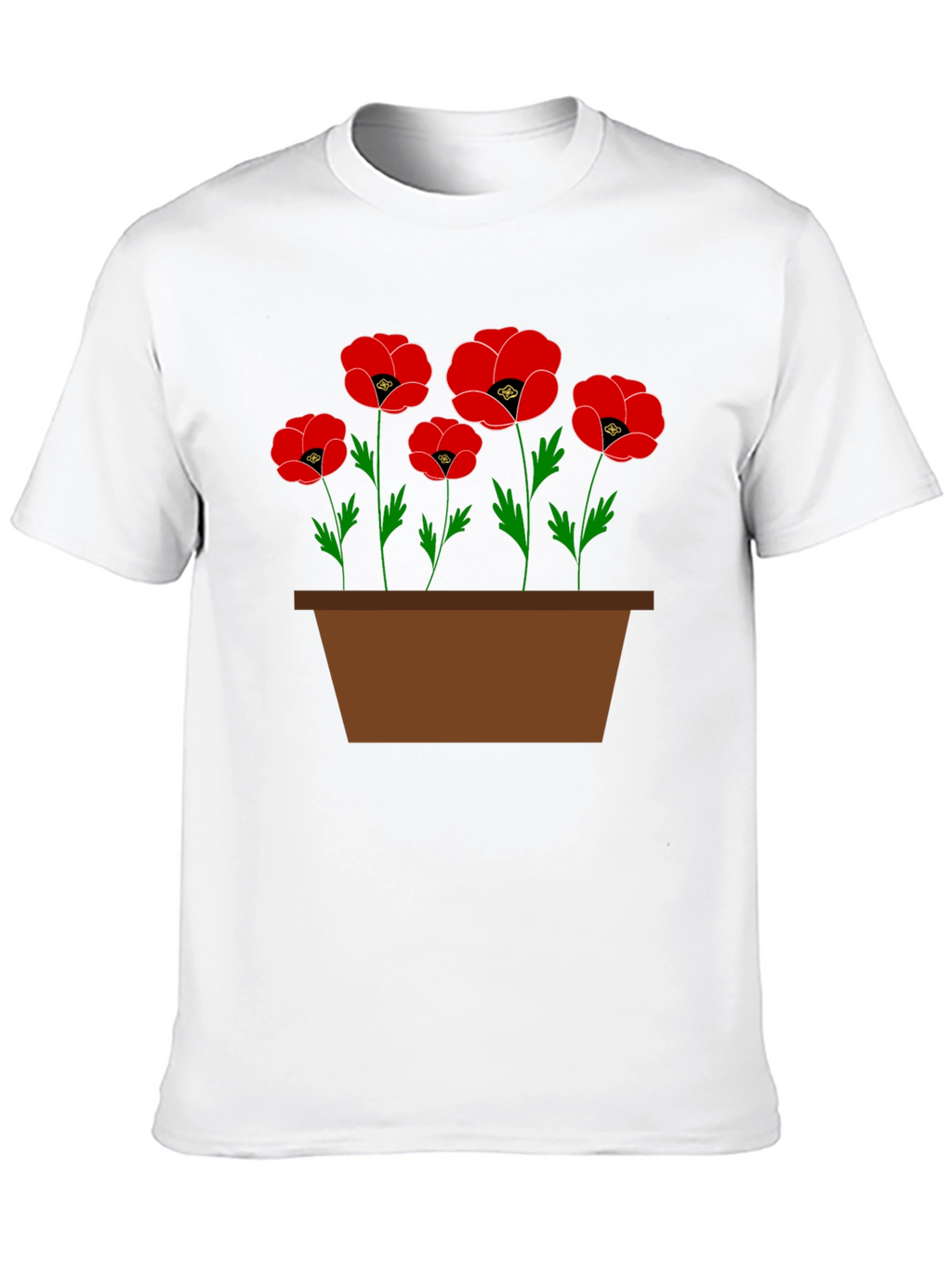 Poppy Flower Pot Graphic T-Shirt