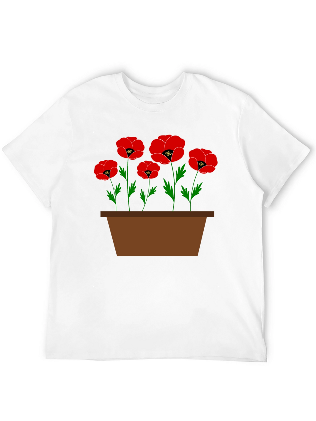 Poppy Flower Pot Graphic T-Shirt