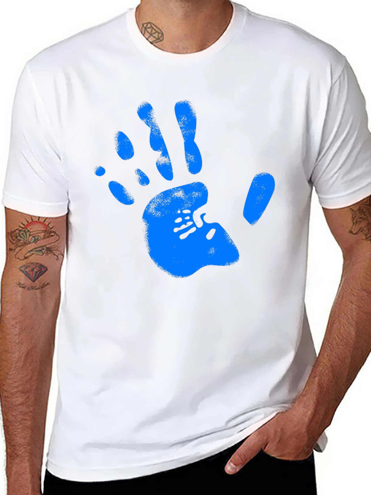 Handprint Graphic Black Tee