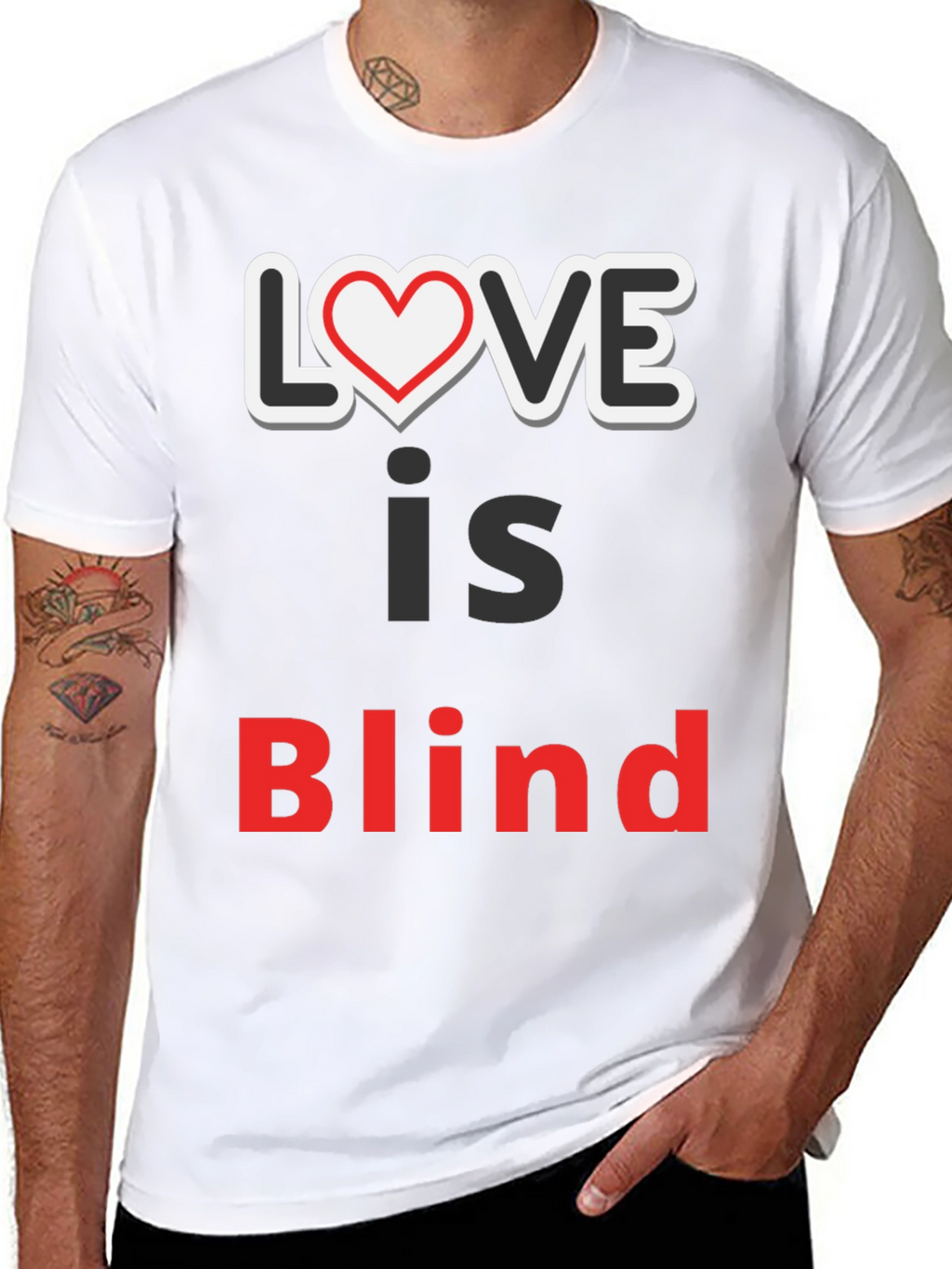 Love Is Blind Graphic Tee - Trendy Slogan Shirt
