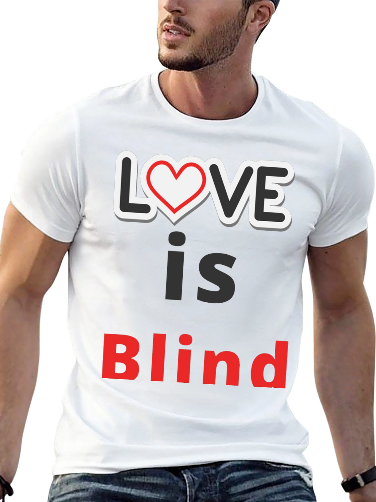 Love Is Blind Graphic Tee - Trendy Slogan Shirt