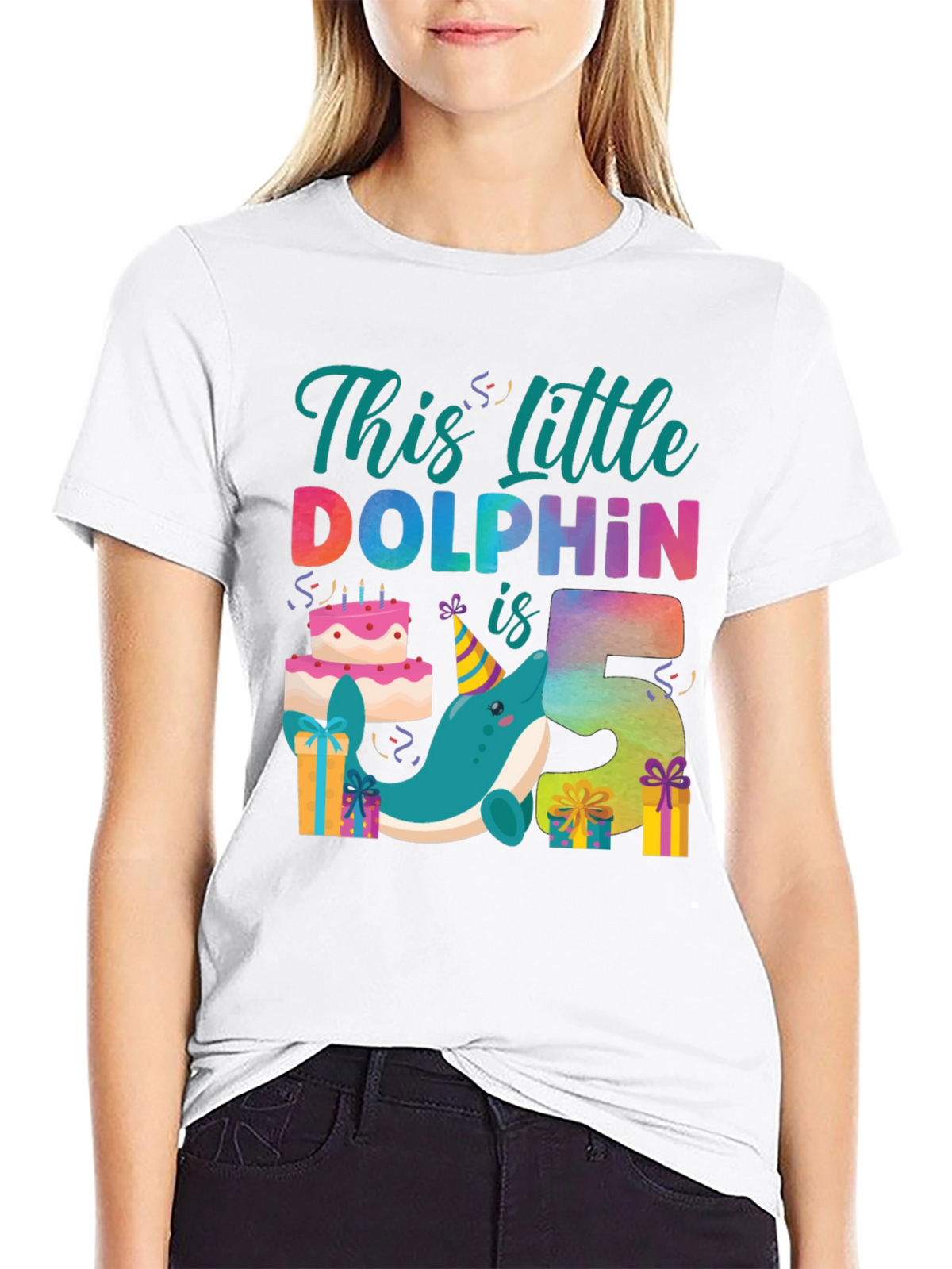 Little Dolphin 5th Birthday T-Shirt